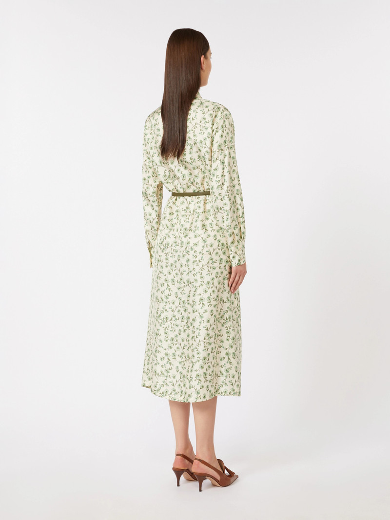 SNOB Printed silk twill dress - IVORY 4