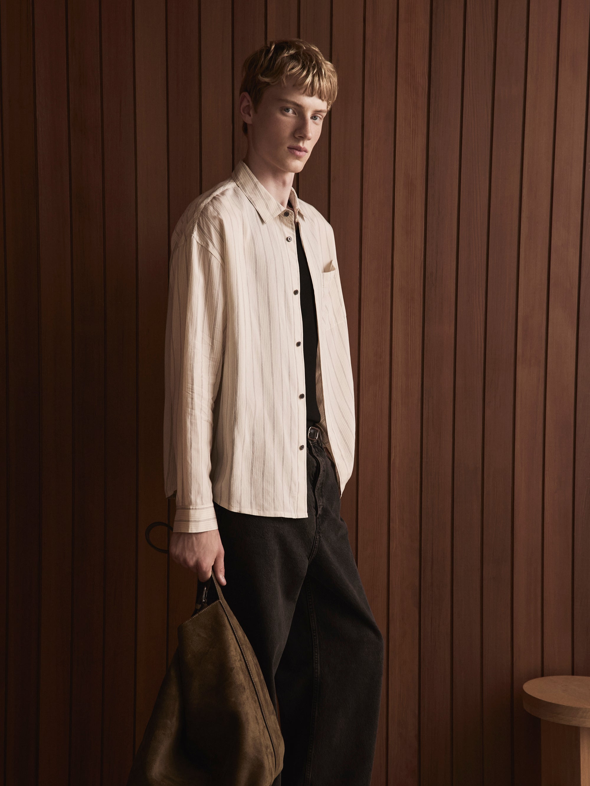 Stripe Shirt in Natural Stripe - 5
