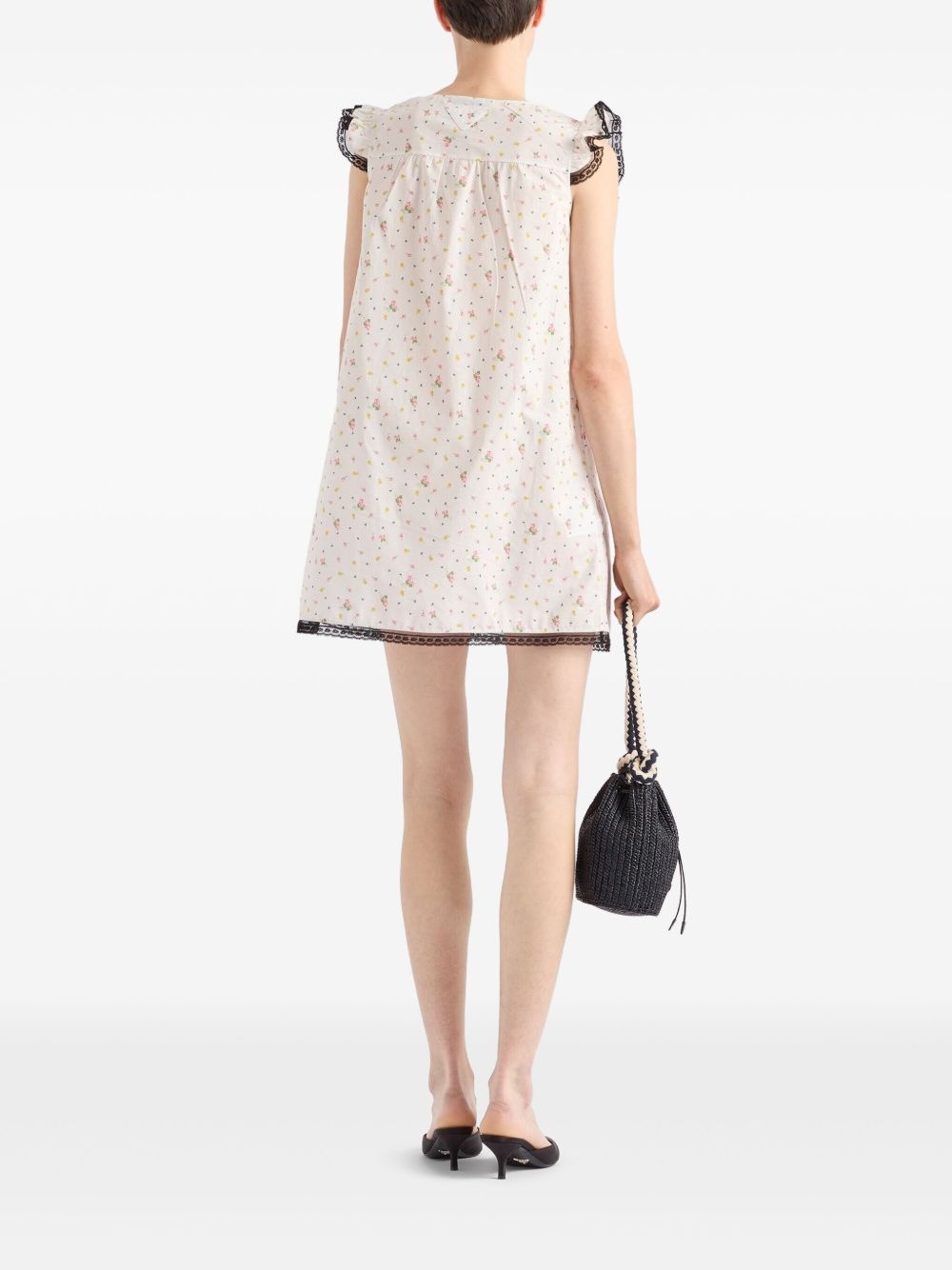 floral-print mini dress - 3
