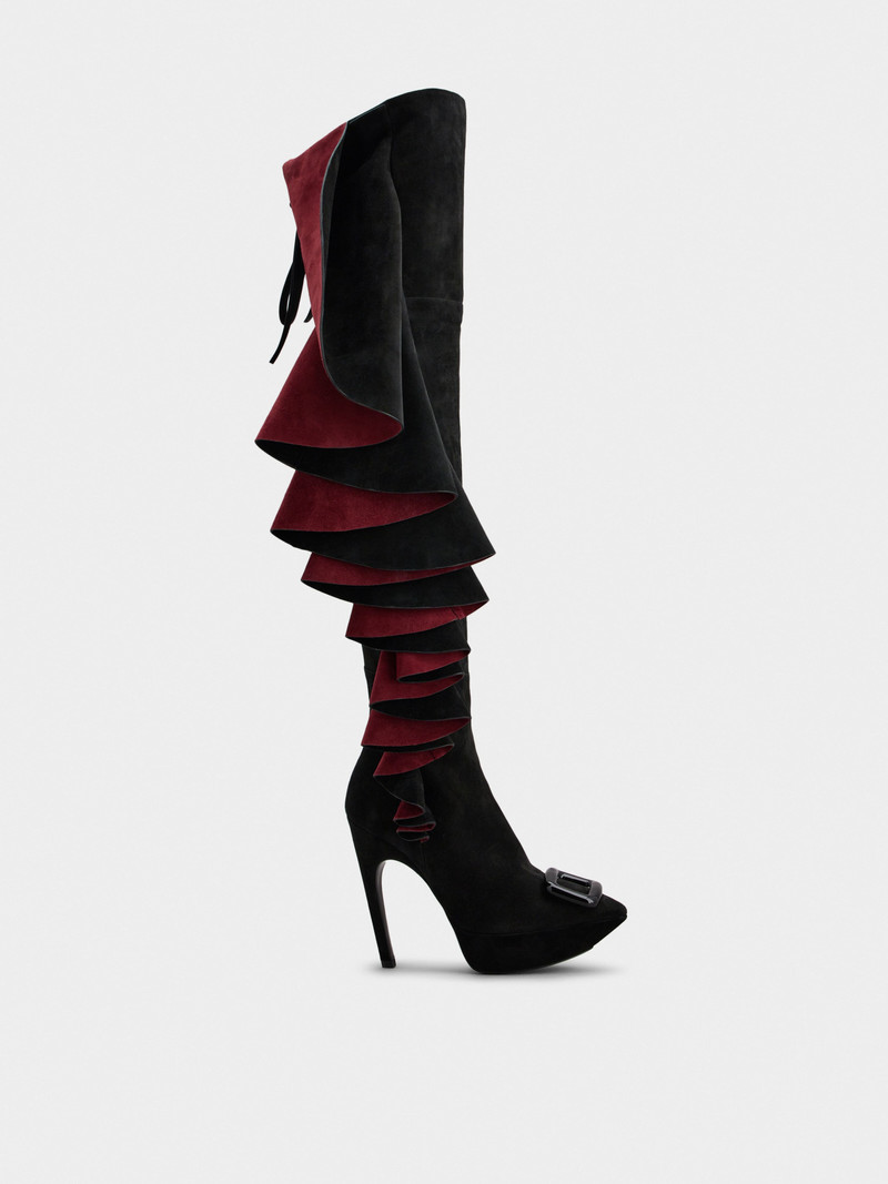 Viv' Choc Rouches Cuissards in Suede 1