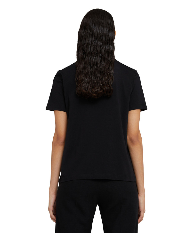 Cotton crewneck t-shirt with MSGM micro logo 3