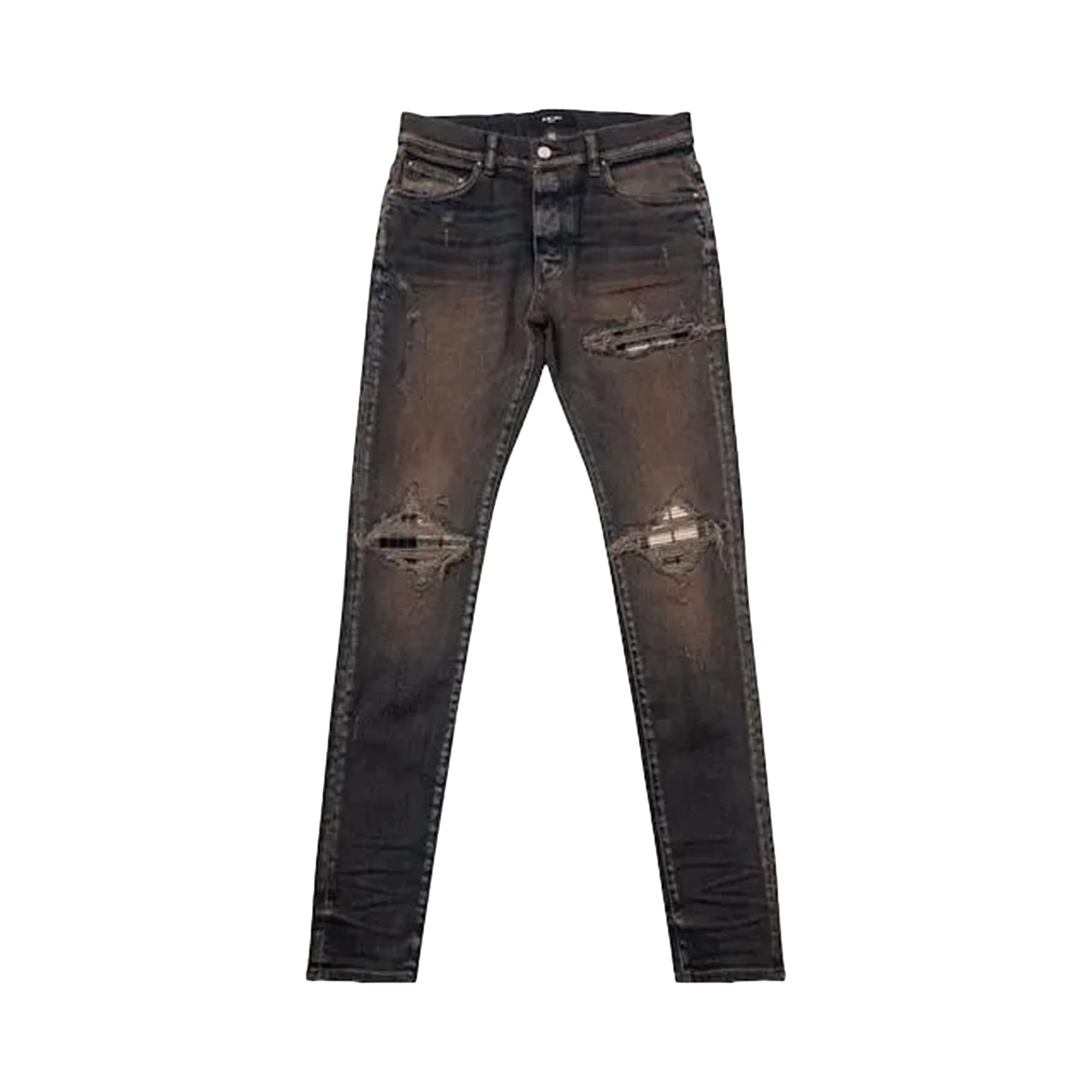 Amiri MX1 Plaid Patch Dark Indigo Jeans 'Black' - 1