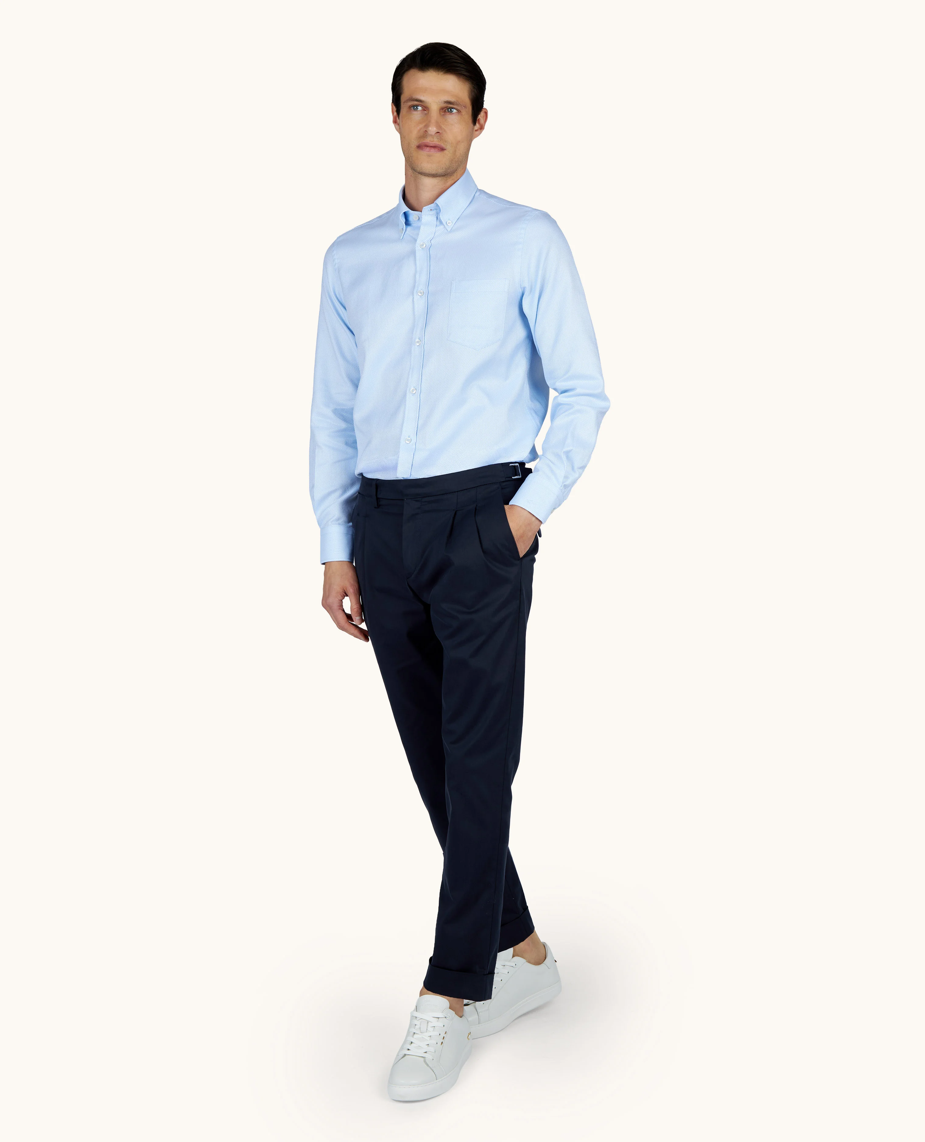 SOFFIO COTTON SHIRT WITH DAMIER PATTERN - 1
