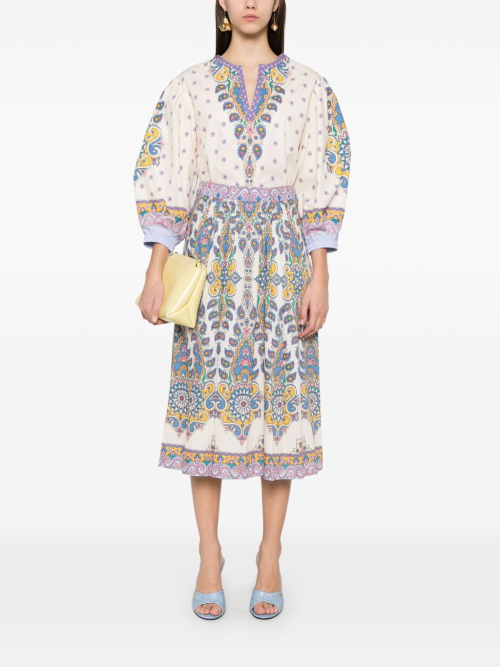 paisley midi skirt - 2
