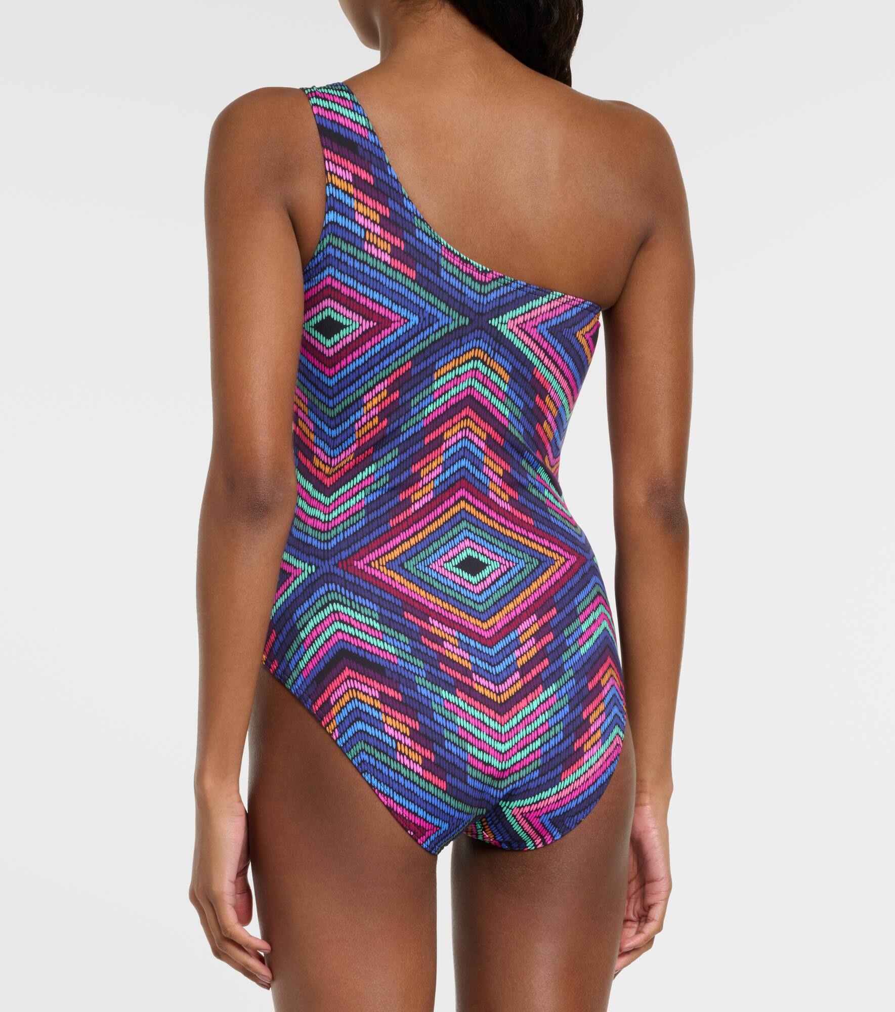 Multicolor one-shoulder swimsuit - 3