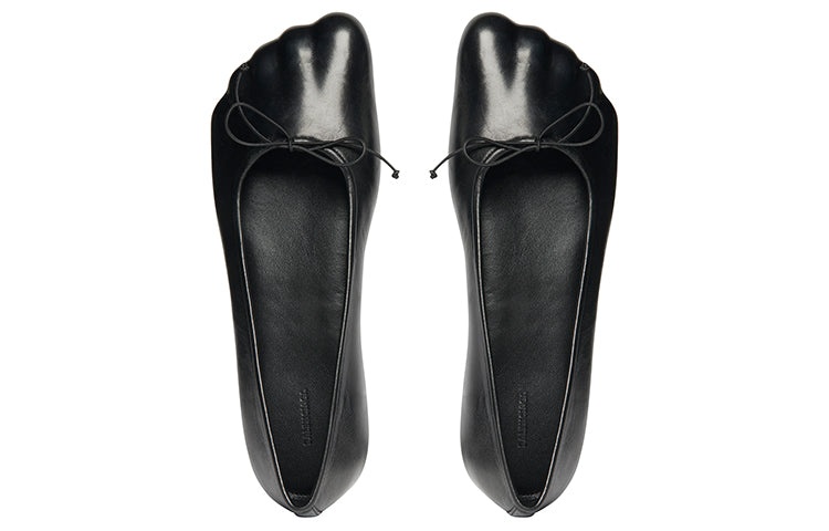 (WMNS) Balenciaga Anatomic Ballerina Shoes 'Black Shiny Soft Sheepskin' 714260WBCW01000 - 4