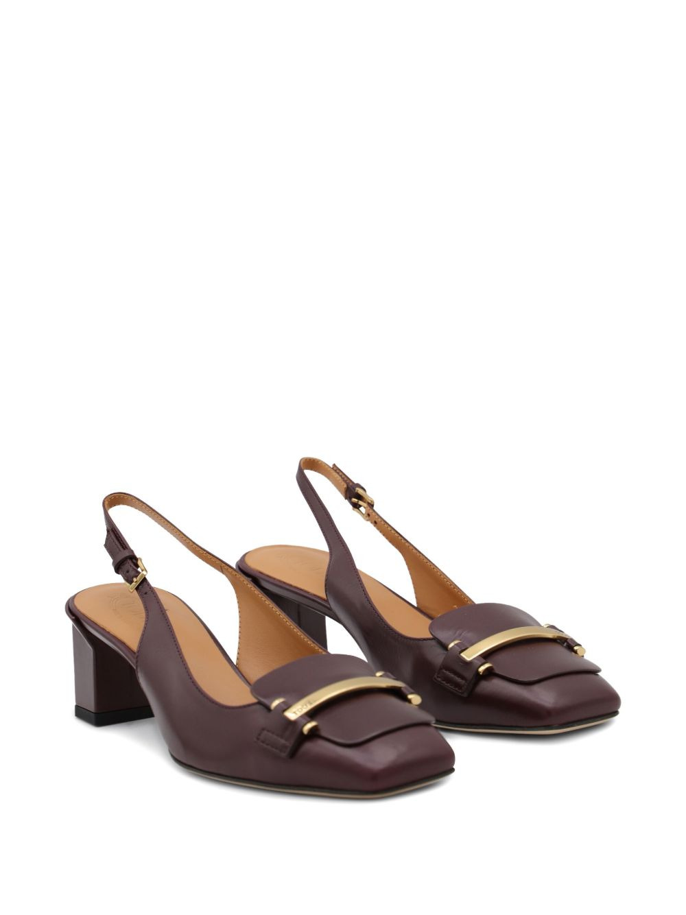 50mm slingback gold-bar pumps - 2