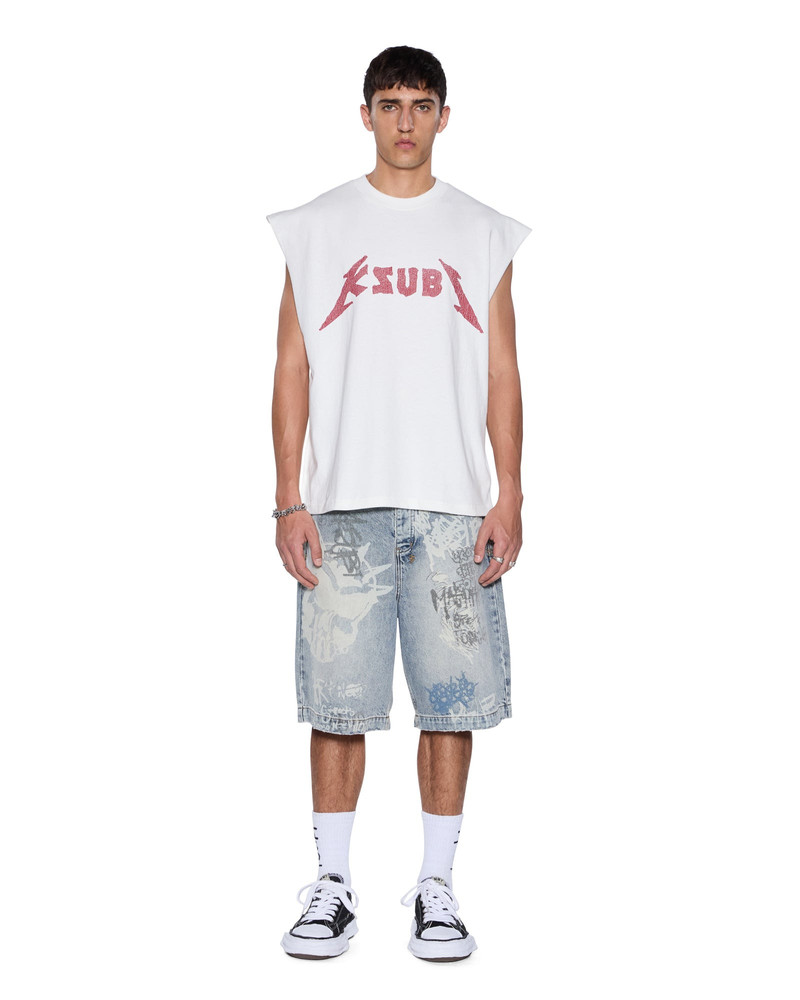Ksubi LINE UP EKCESS CUT OFF TEE WHITE/RED outlook