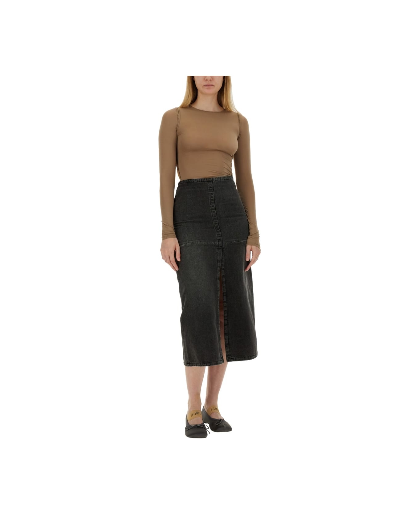 Long Denim Skirt - 2