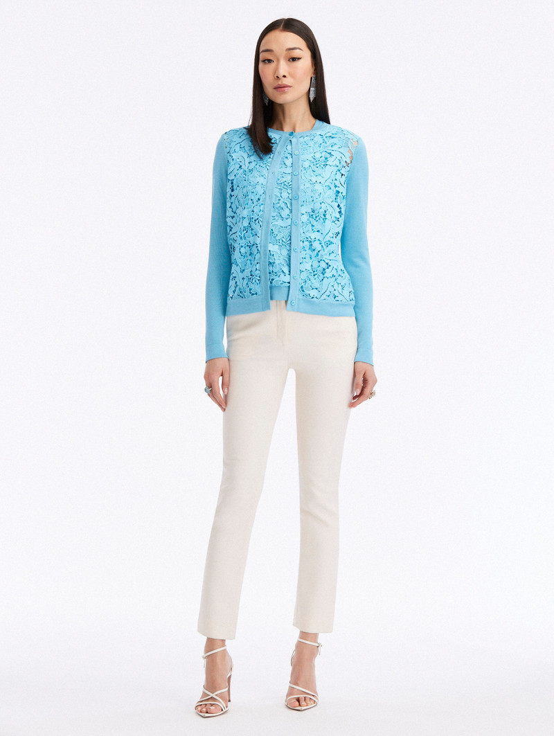 Oscar de la Renta ACORN GUIPURE INSET CARDIGAN outlook