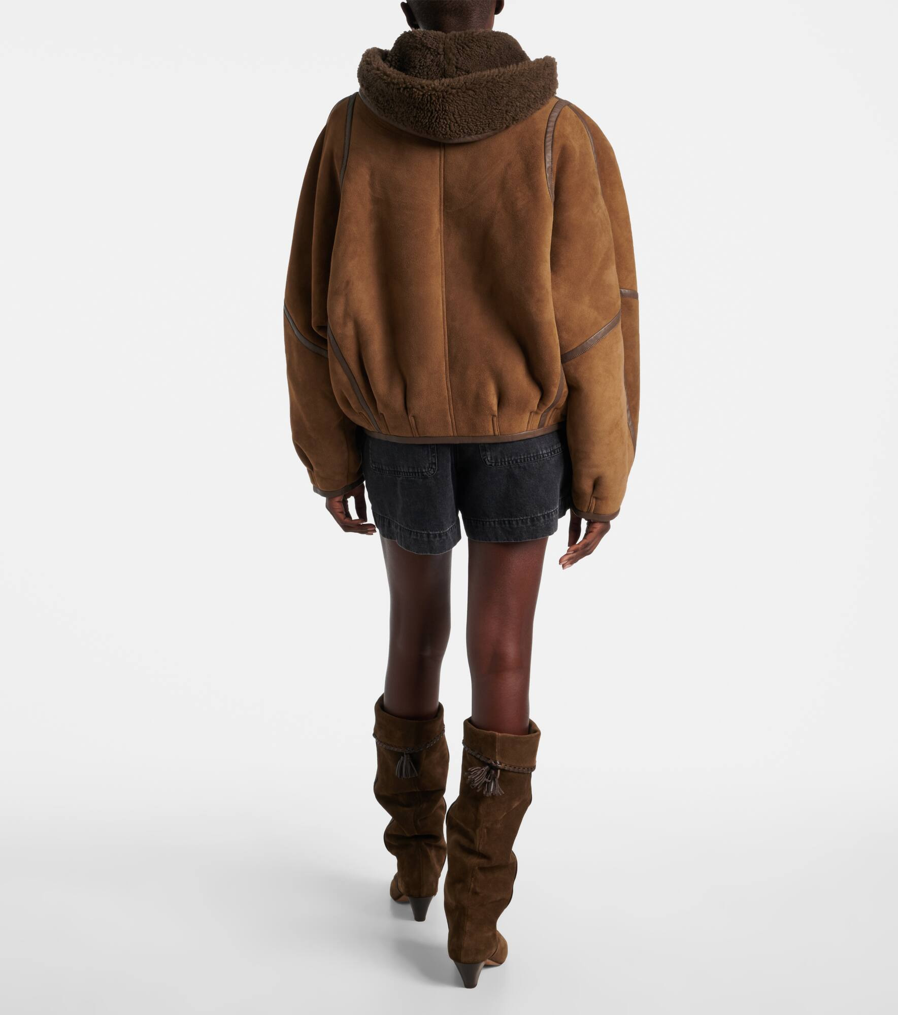 Amiel leather-trimmed suede jacket - 3