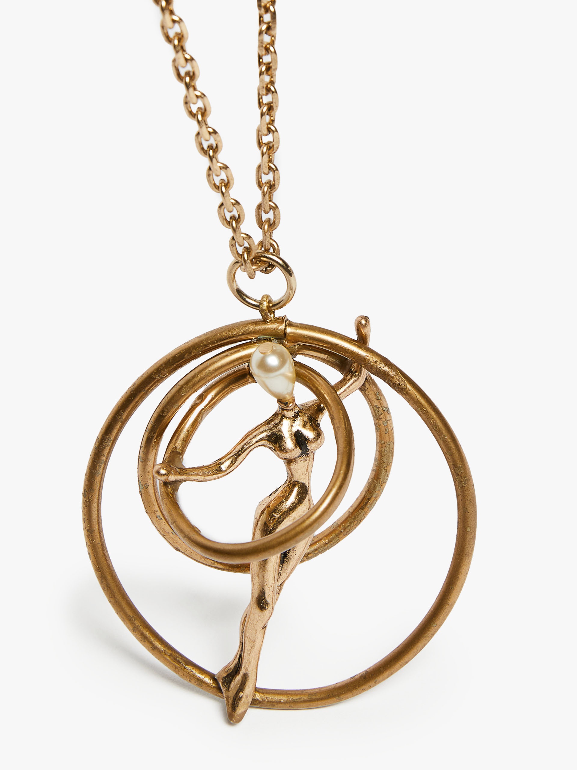 PANIA Metal necklace with pearl - 2