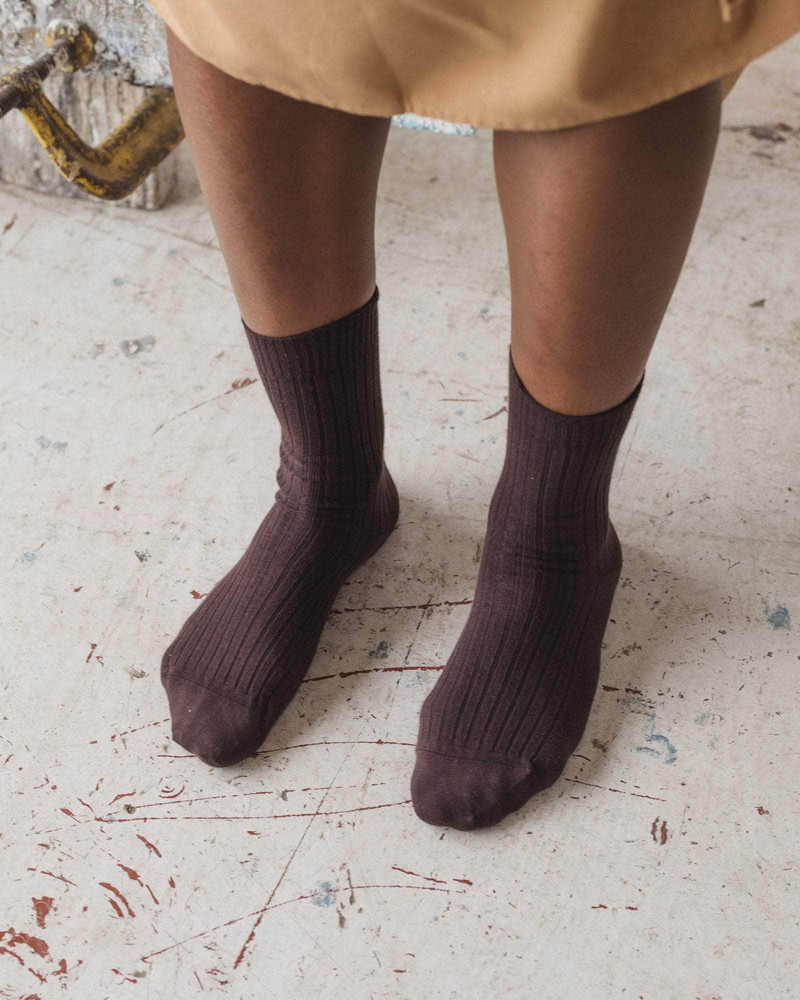 BASERANGE Rib Overankle Socks - Organic Cotton Rib outlook