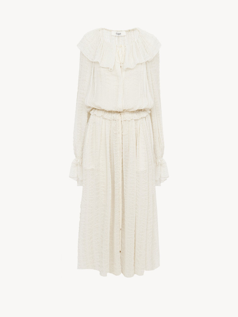 Chloé GATHERED LONG DRESS IN SILK CRÊPON outlook