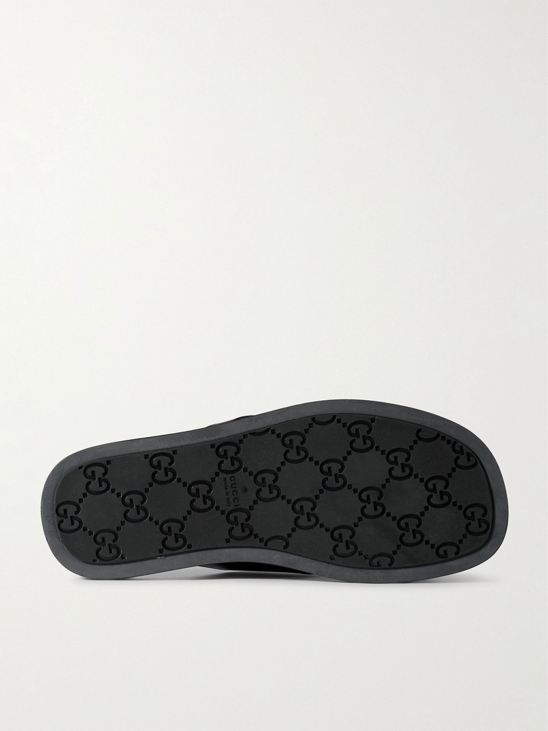 GUCCI Logo-Embellished Leather Sandals Dark brown outlook
