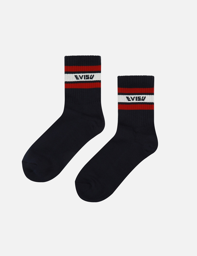 THREE-PACK LOGO AND STRIPES JACQUARD SHORT SOCKS 3