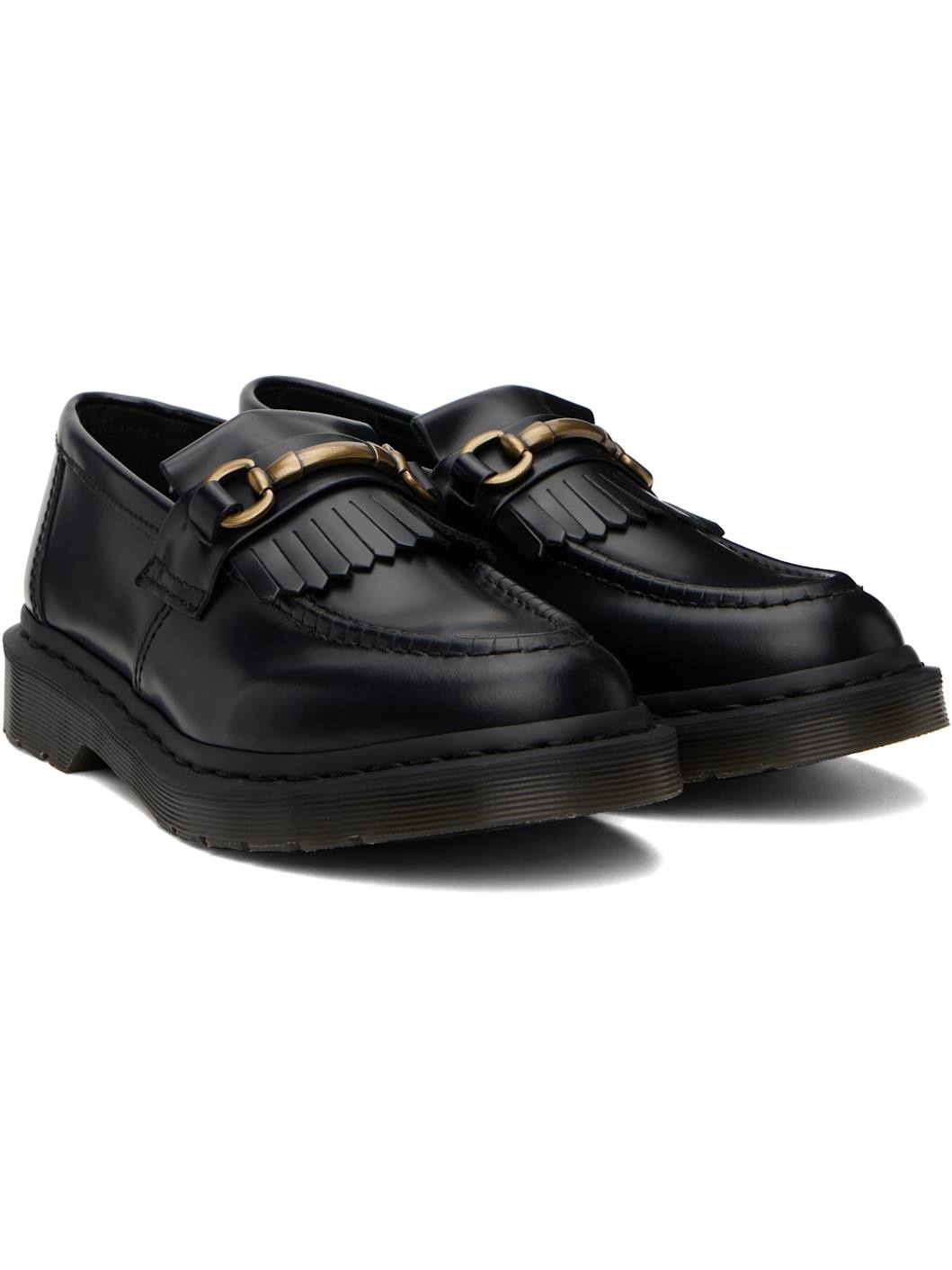 Black Adrian Snaffle Smooth Leather Kiltie Loafers - 4