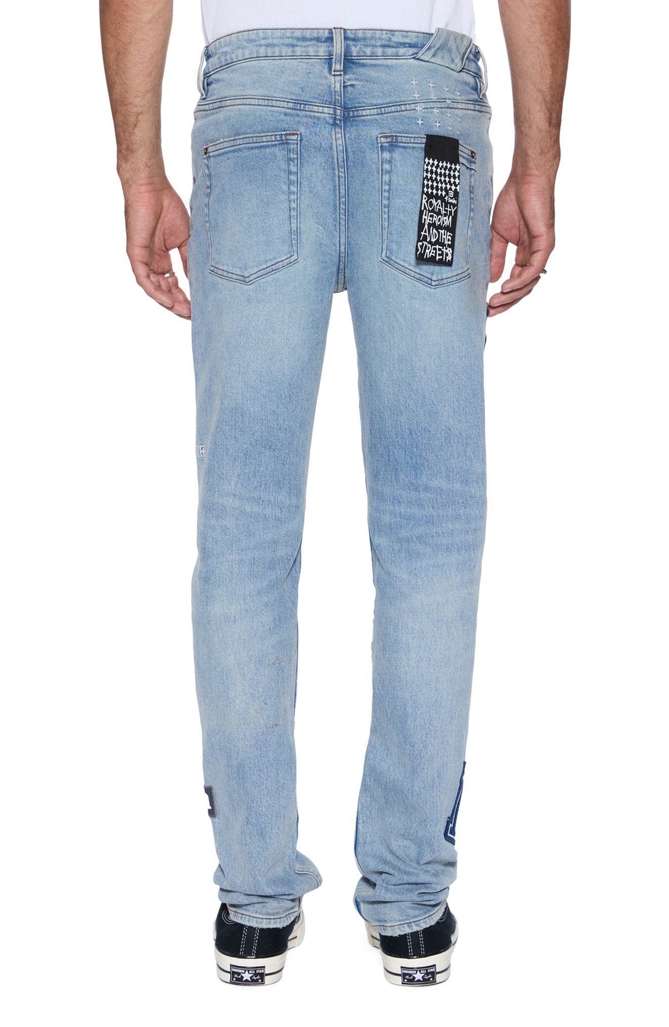 Ksubi Chitch Striker Patched Slim Tapered Jeans in Denim at Nordstrom - 2