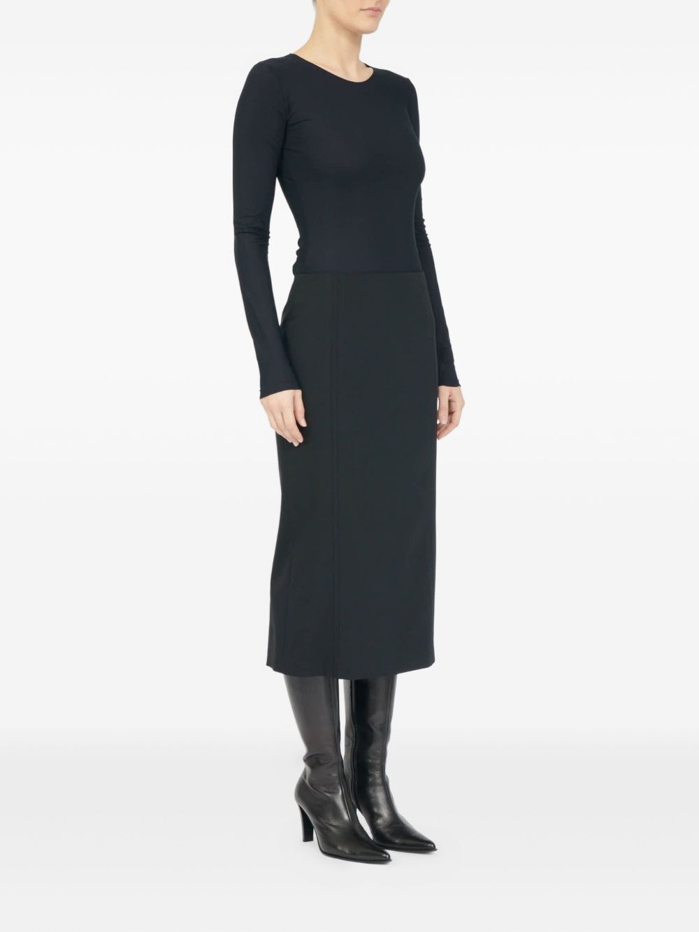 back-slit midi skirt - 3
