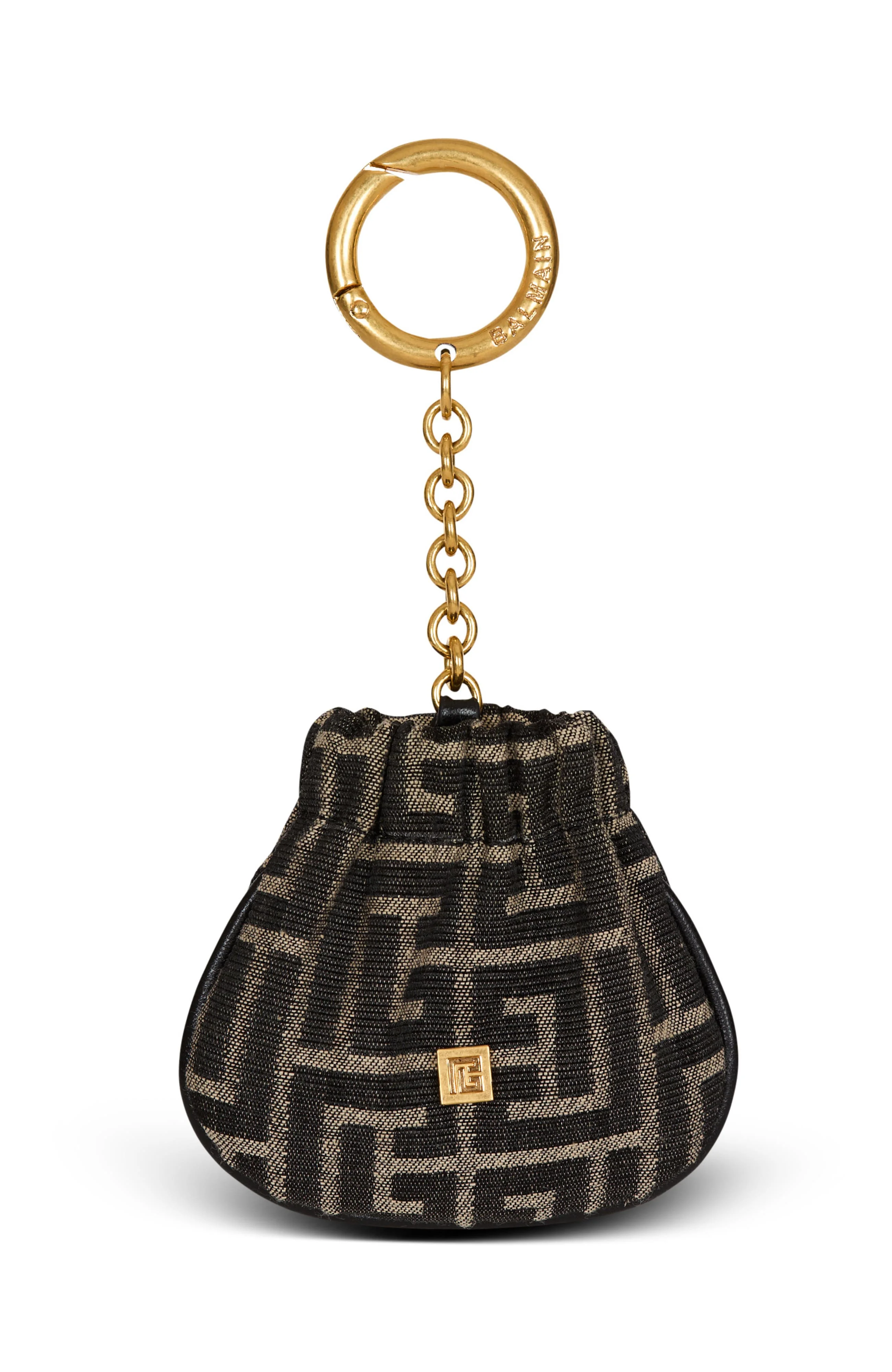 Balmain Pulse monogram jacquard key ring in Black at Nordstrom - 1