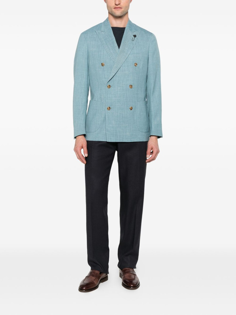 LARDINI double-breasted wool blazer outlook