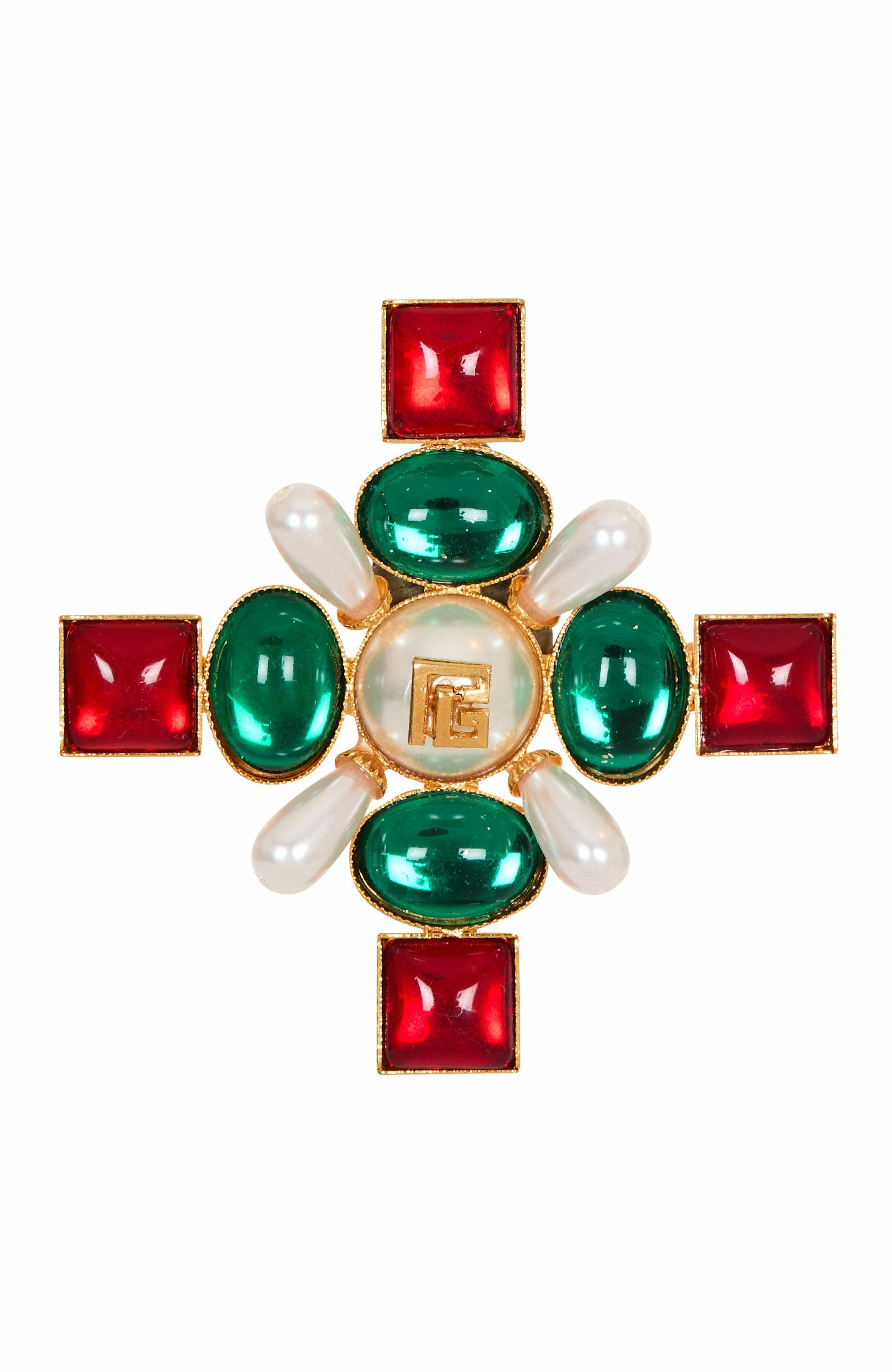Balmain Baroque bead and crystal brooch in Multicolor at Nordstrom - 1