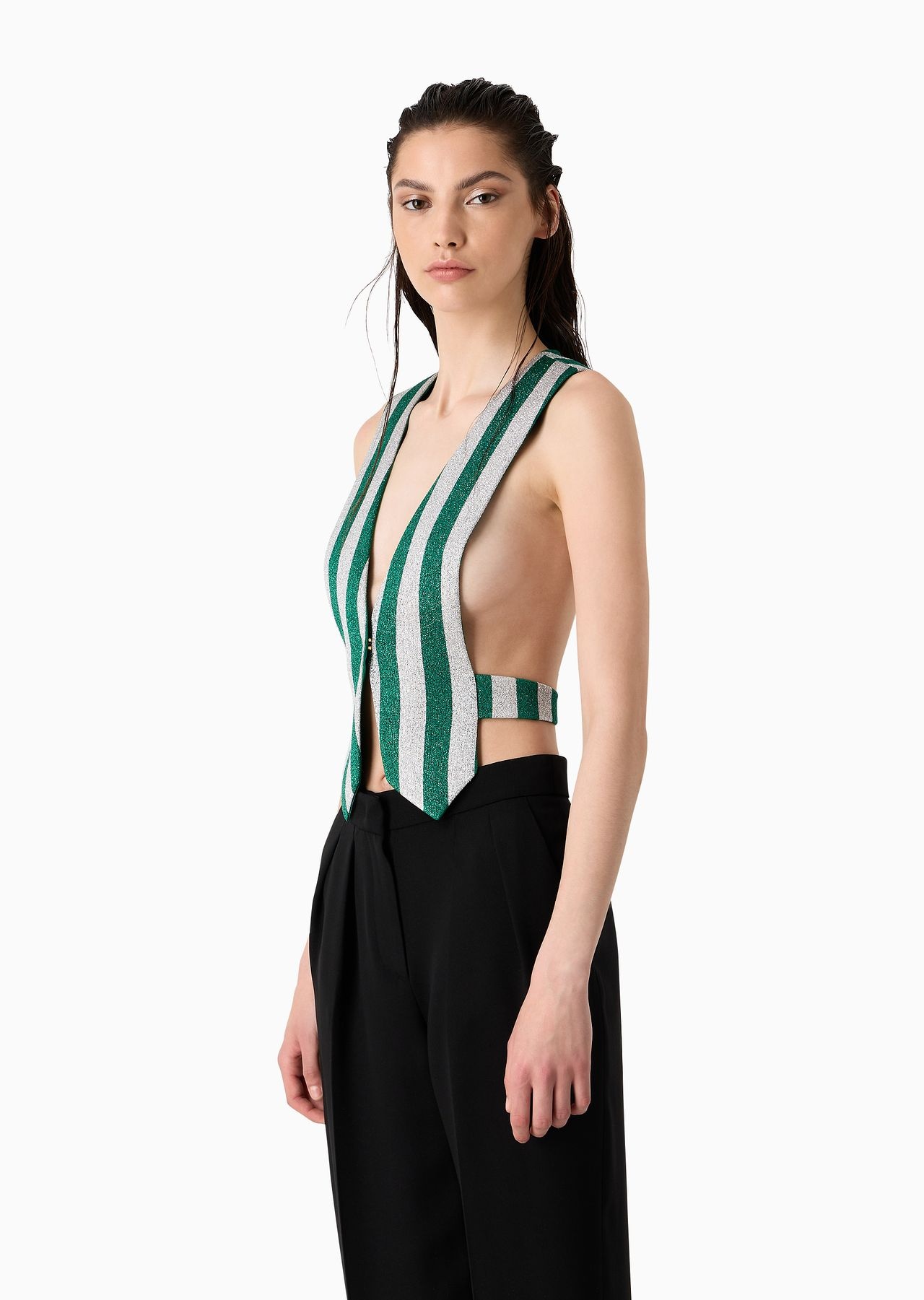 Striped lurex gilet - 2