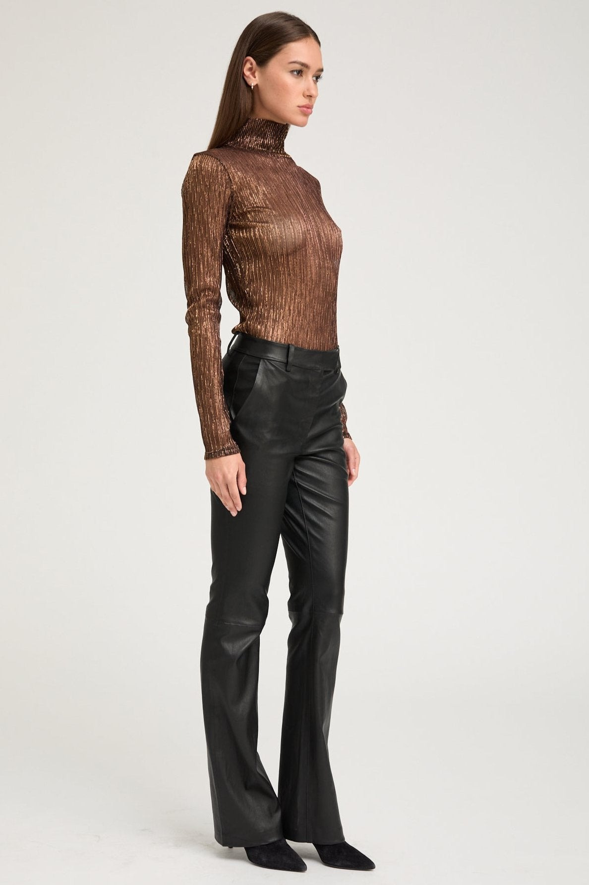 METALLIC BRONZE MOCK NECK - 3