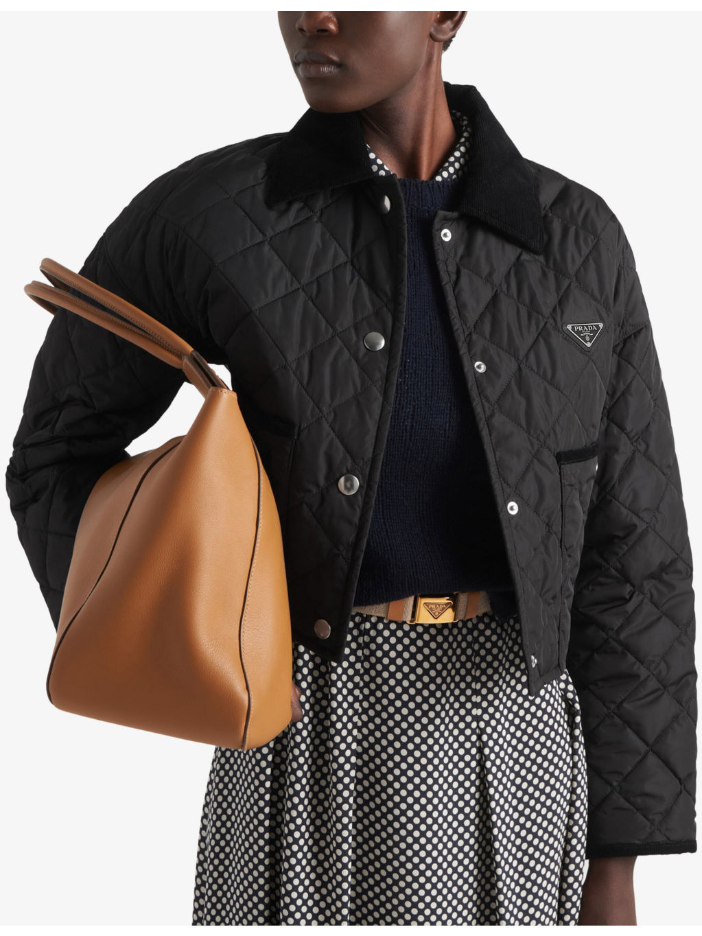 Lightweight Triangle-Logo Cropped Nylon Jacket - 3