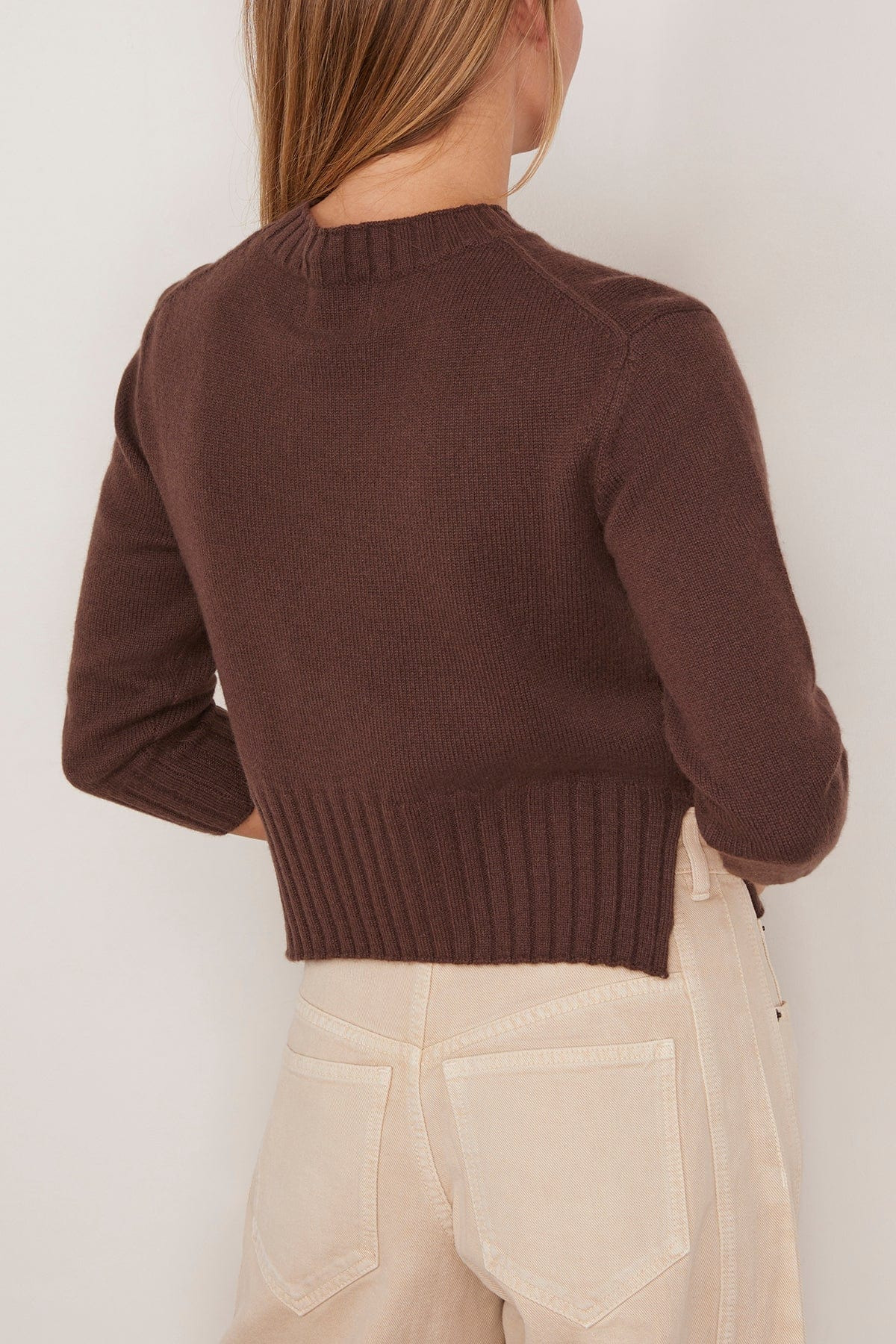 Mora Cropped Sweater in Brown - 4