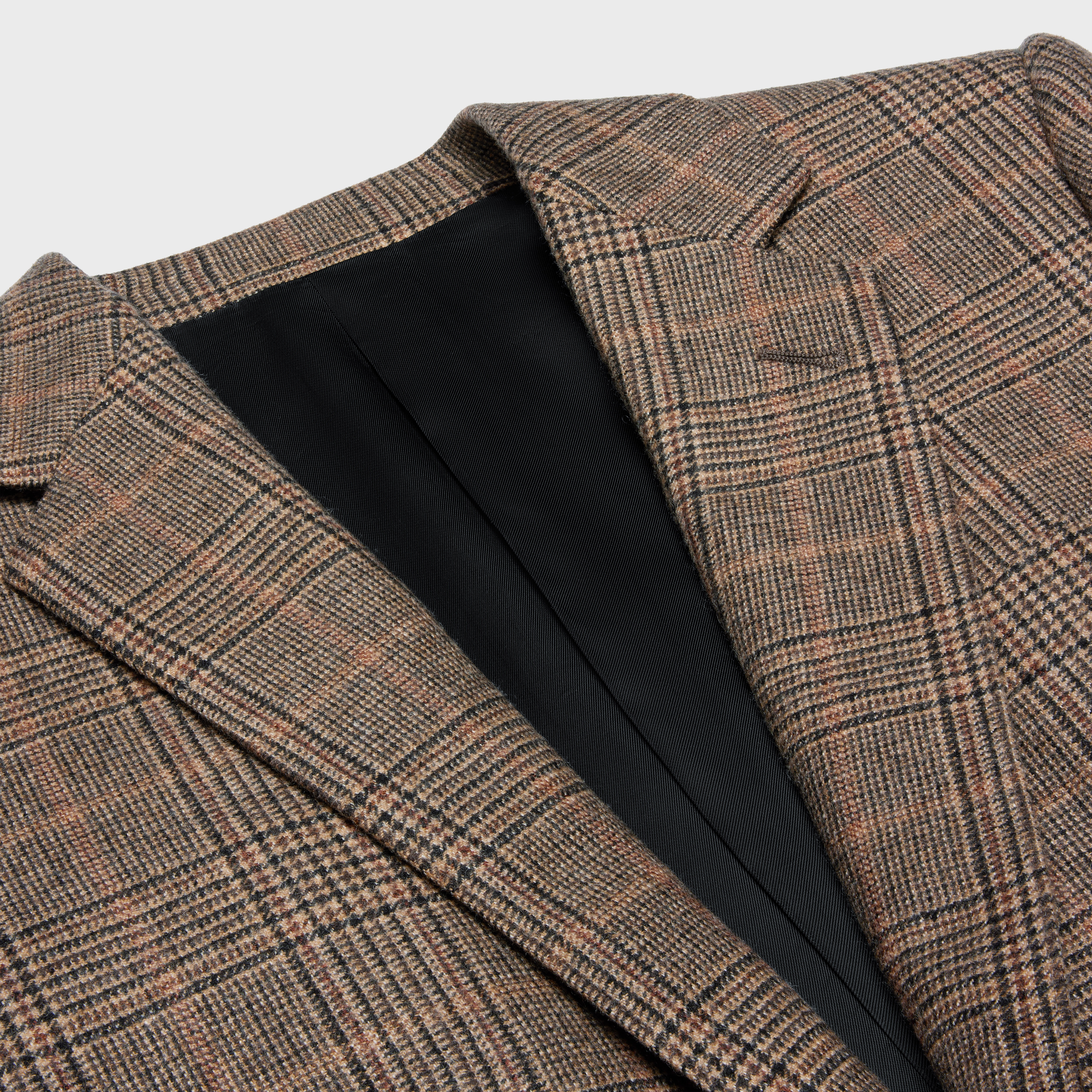 long jacket in prince of wales cashmere - 3