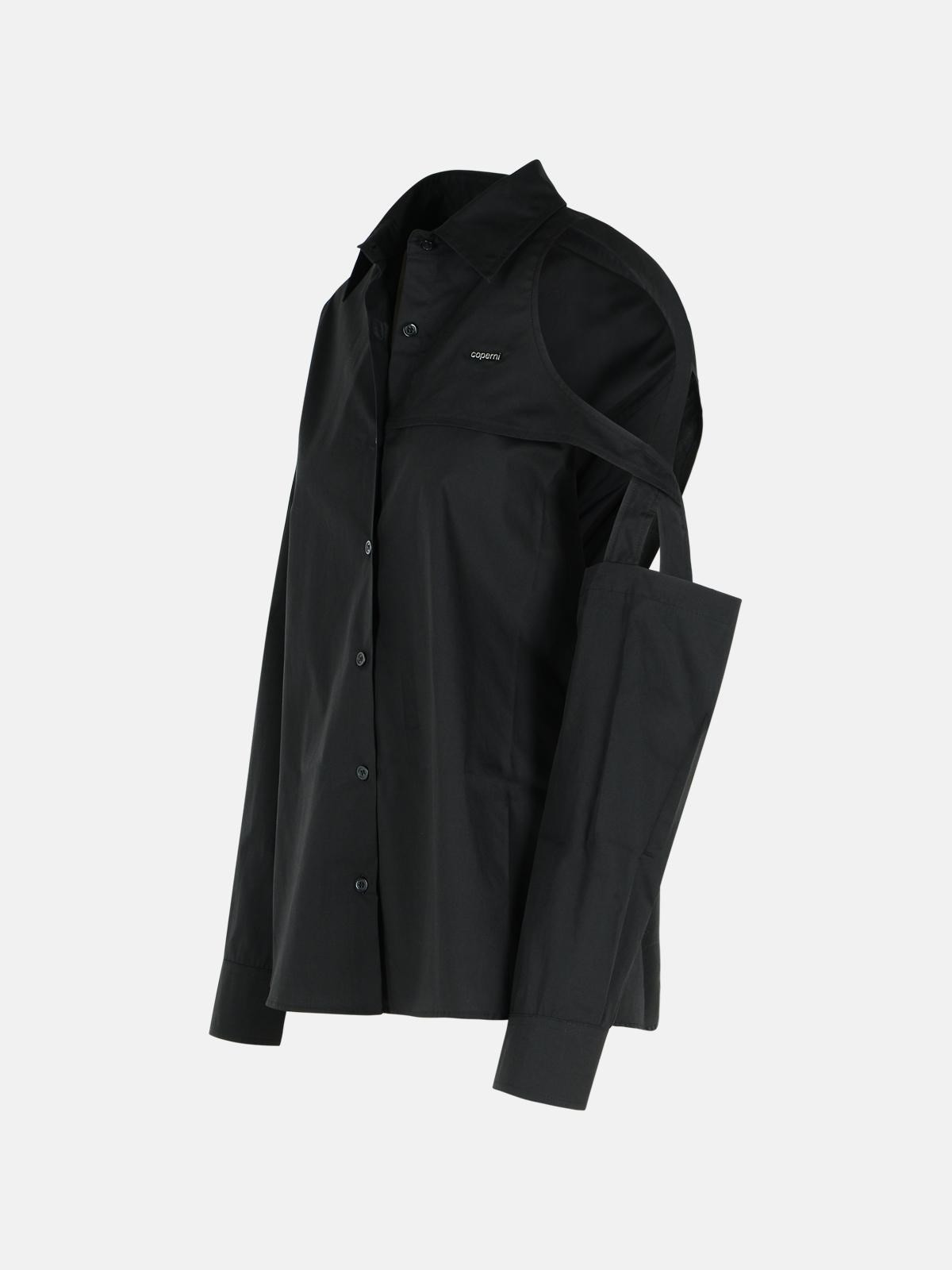 'CUTOUT' BLACK COTTON SHIRT - 2