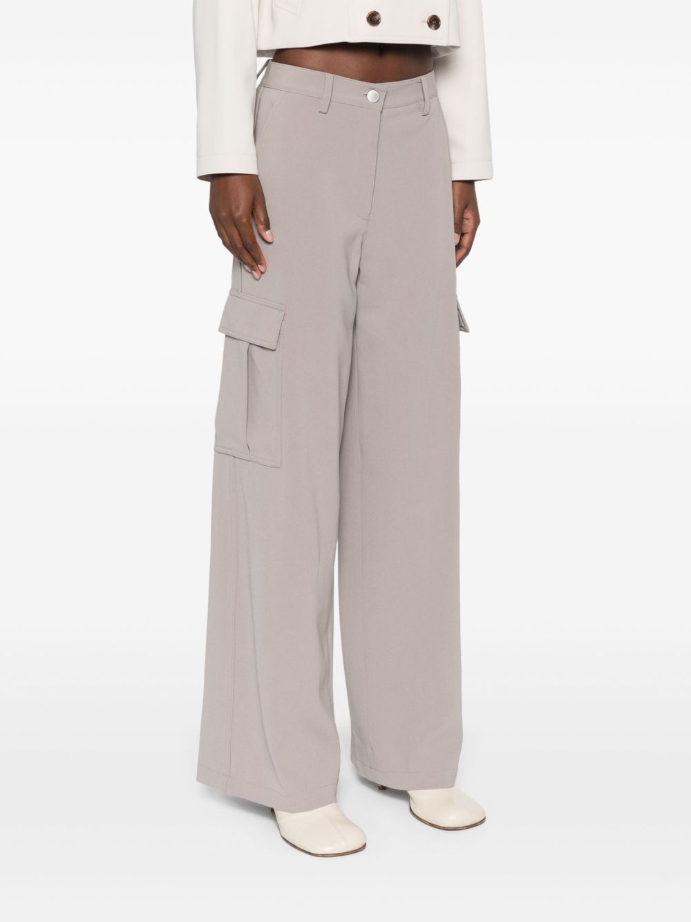wide-leg cargo trousers - 3