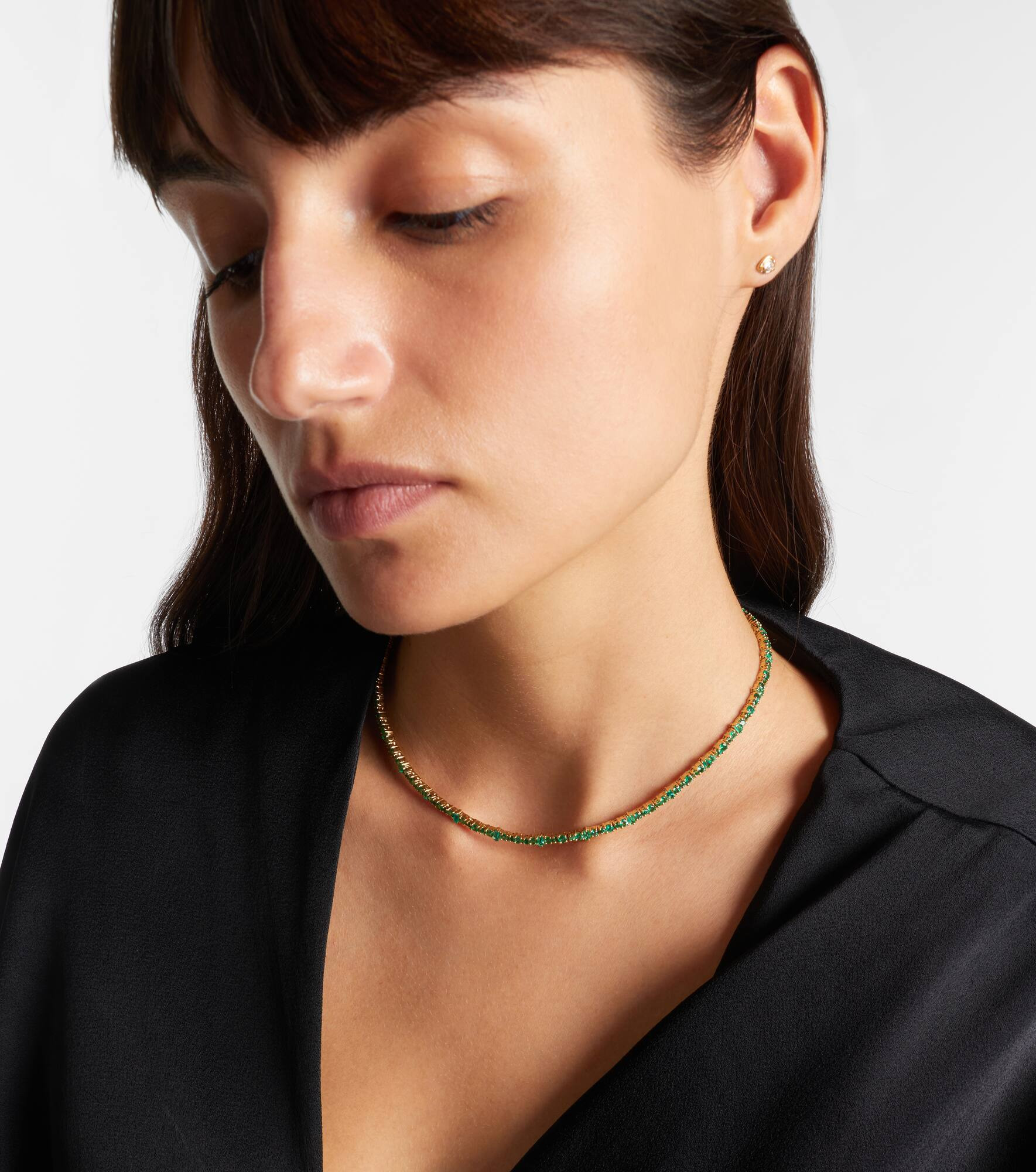 Rivulet 18kt gold necklace with emeralds - 3