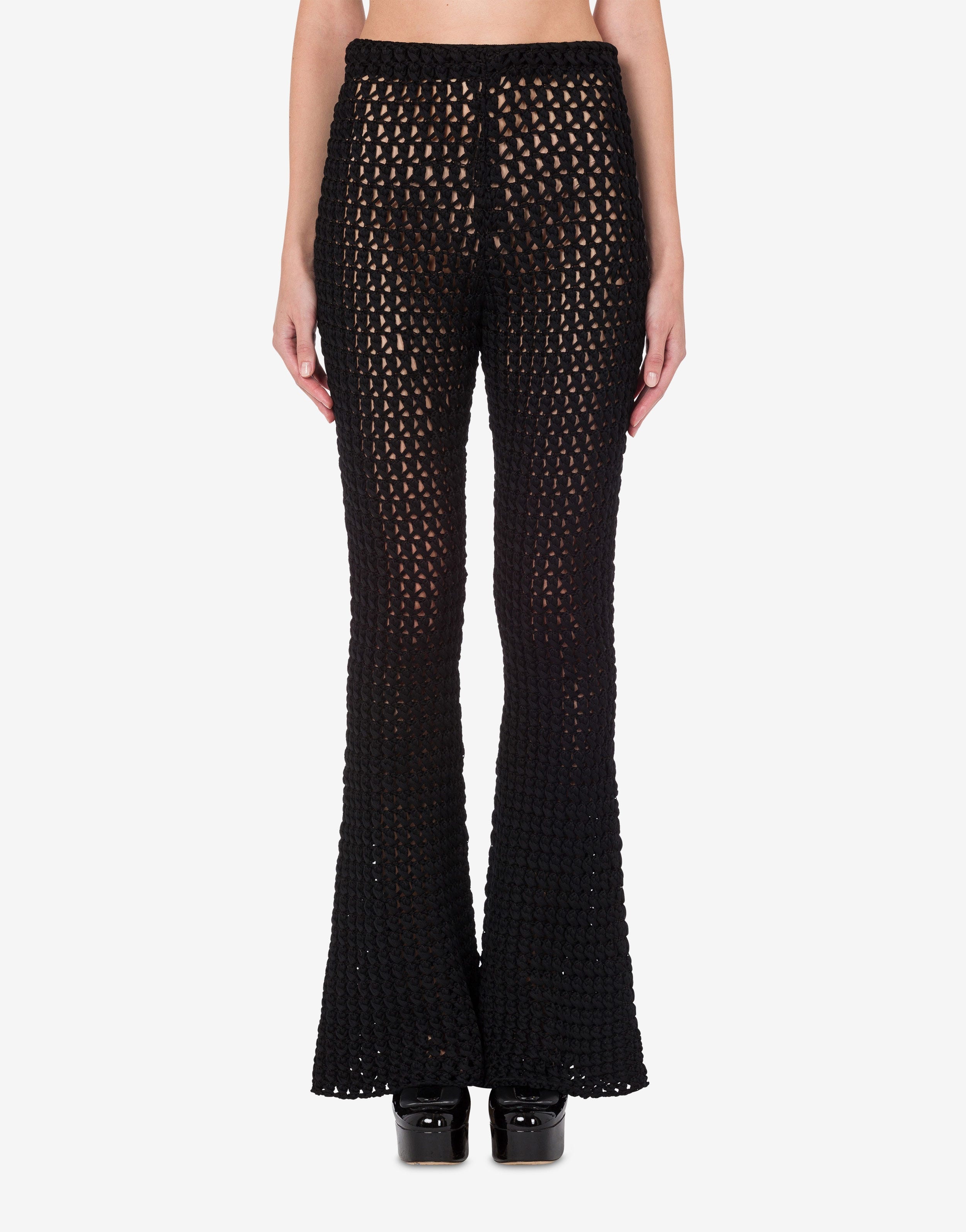 CROCHET EFFECT COTTON RIBBON TROUSERS - 2