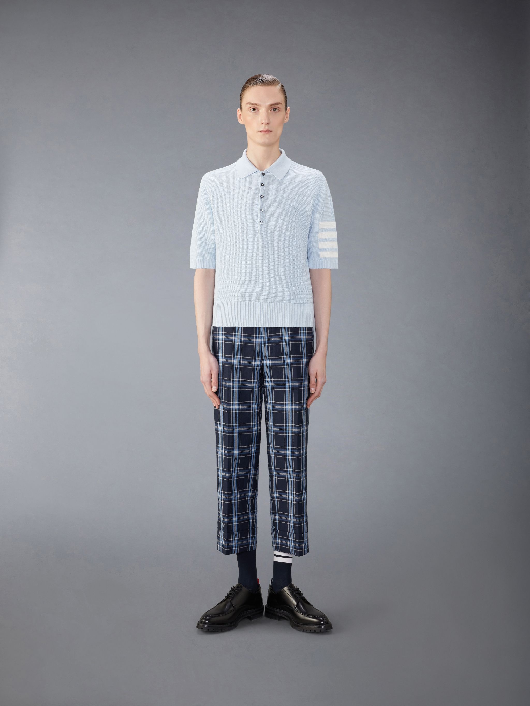 4-Bar waffle-knit polo shirt - 3
