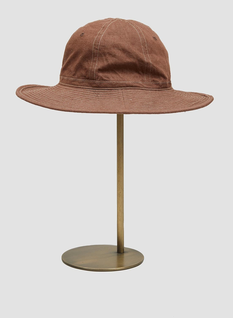 Deck Hat In Brown Denim 1