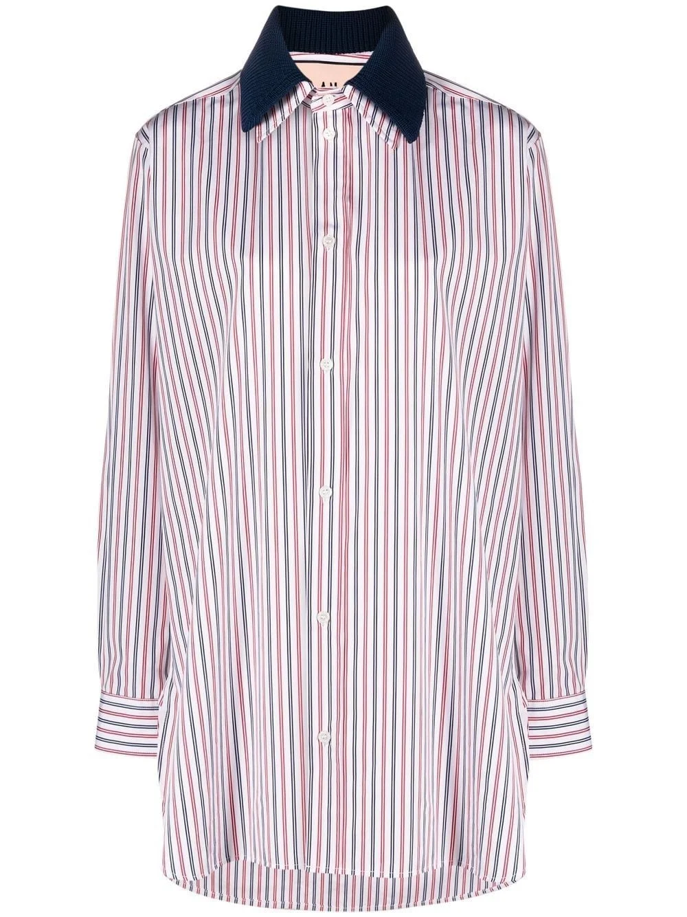 stripe long-sleeved shirt - 1
