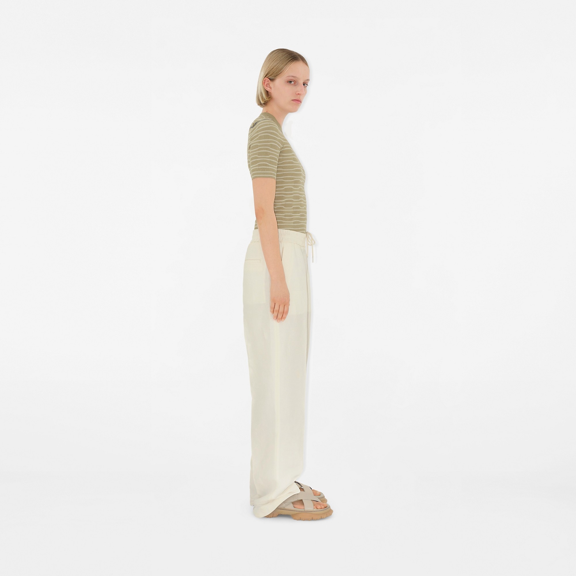 Striped Cotton Blend Top - 3