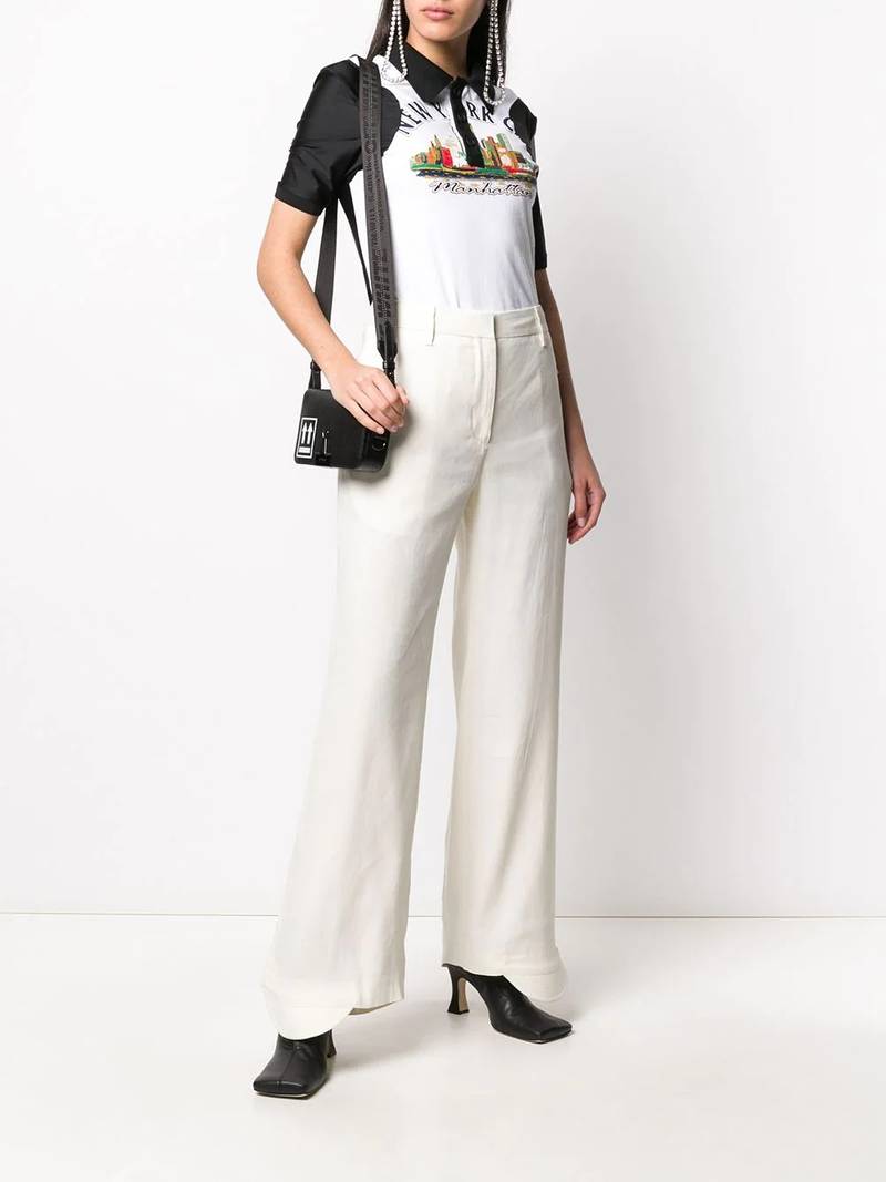 Off-White flared curved cuff trousers outlook