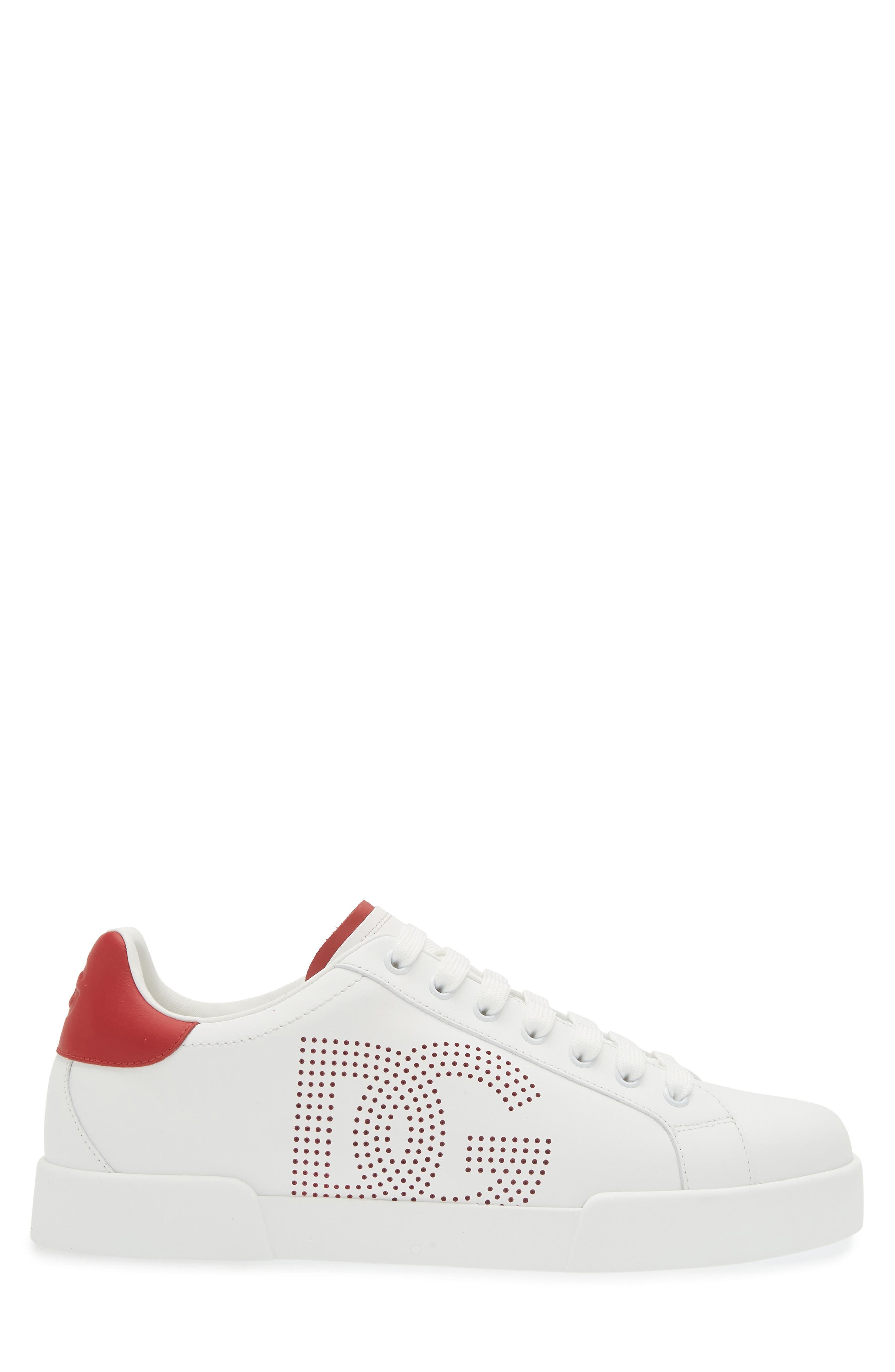 Dolce&Gabbana Portofino Leather Low Top Sneaker in Bianco/Rubino at Nordstrom - 3