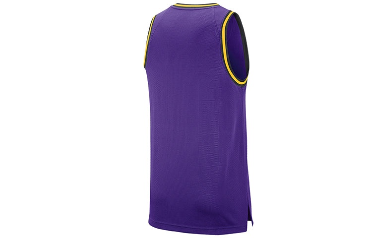 Nike NBA DRI-FIT Los Angeles Lakers Sports Basketball Jersey/Vest Purple BQ9344-504 - 2