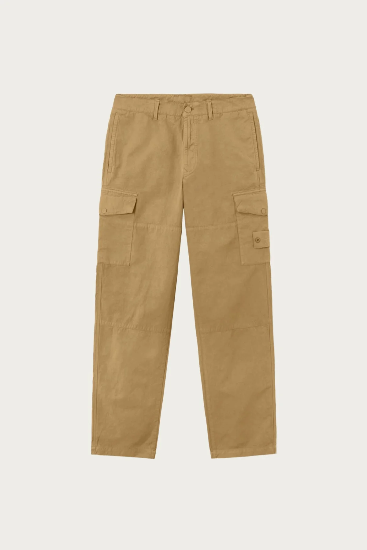 Cotton Linen Regular-Fit Cargos - Dark Beige - 1