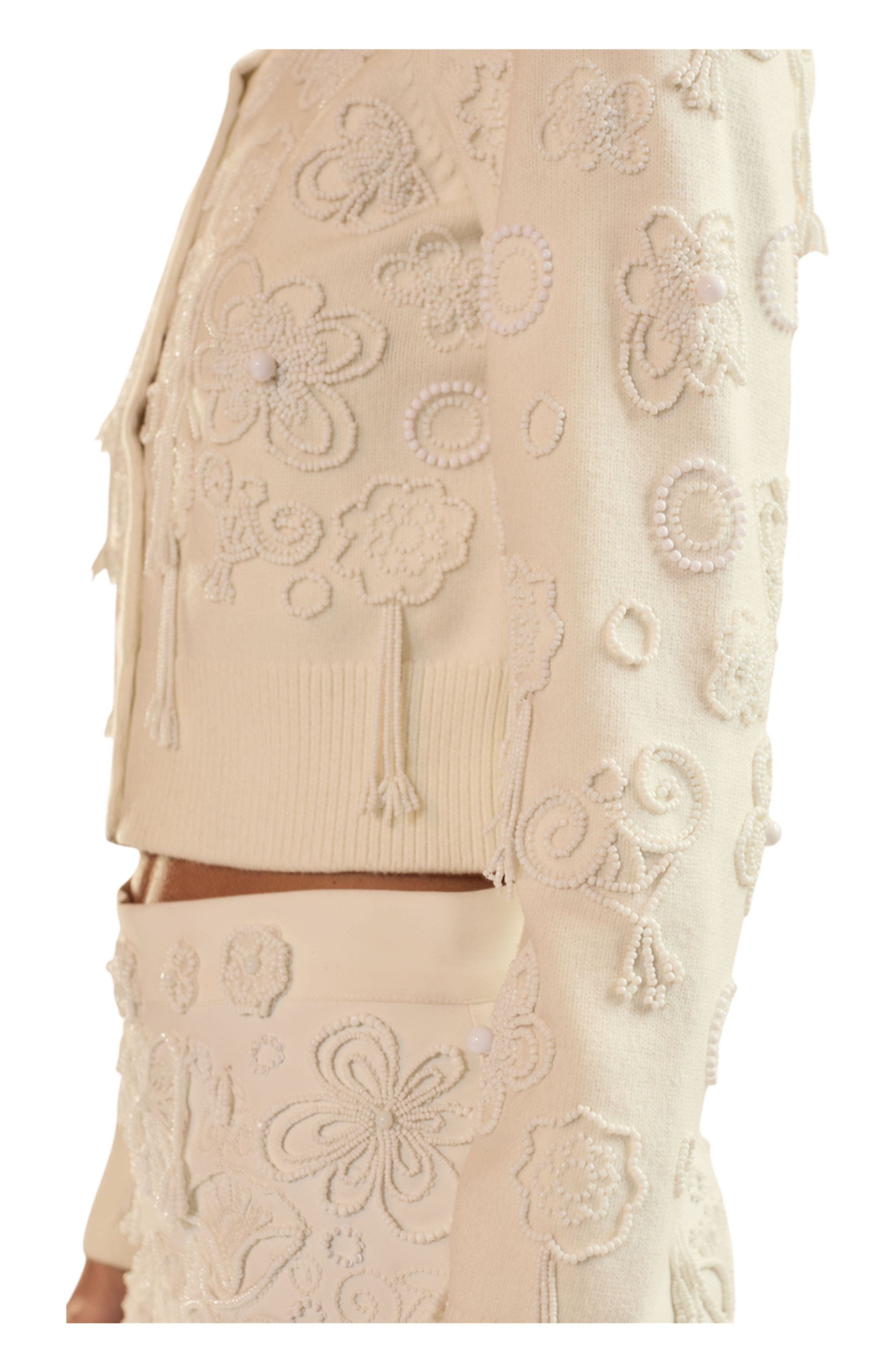 Cynthia Rowley Paloma Shrunken Cardigan in White at Nordstrom - 4