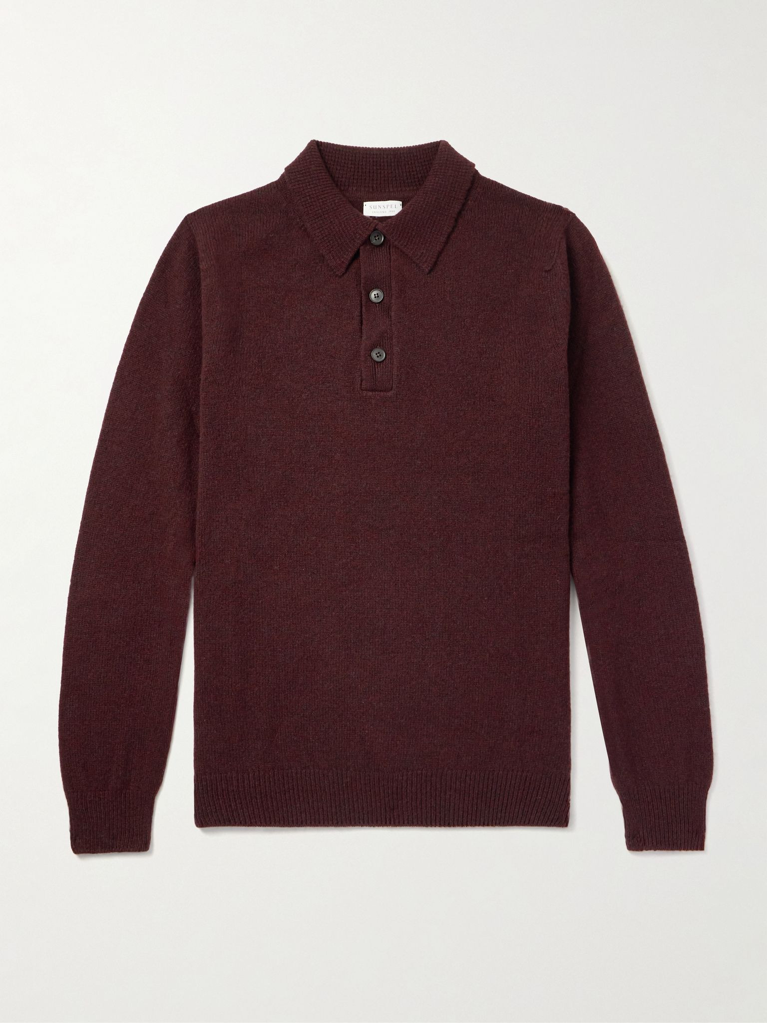 Wool Polo Shirt Brown - 1