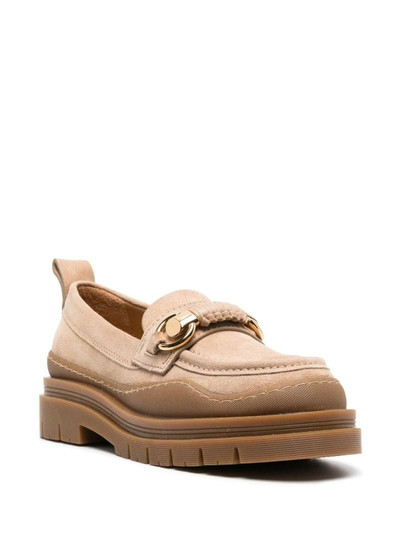 See by Chloé round-toe leather suede loafers outlook