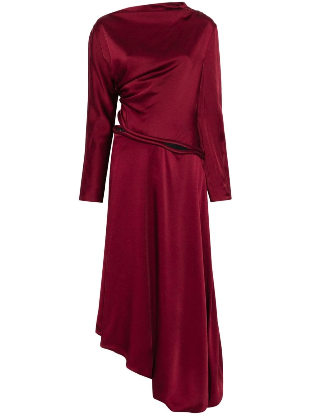 piped-trim midi dress - 1