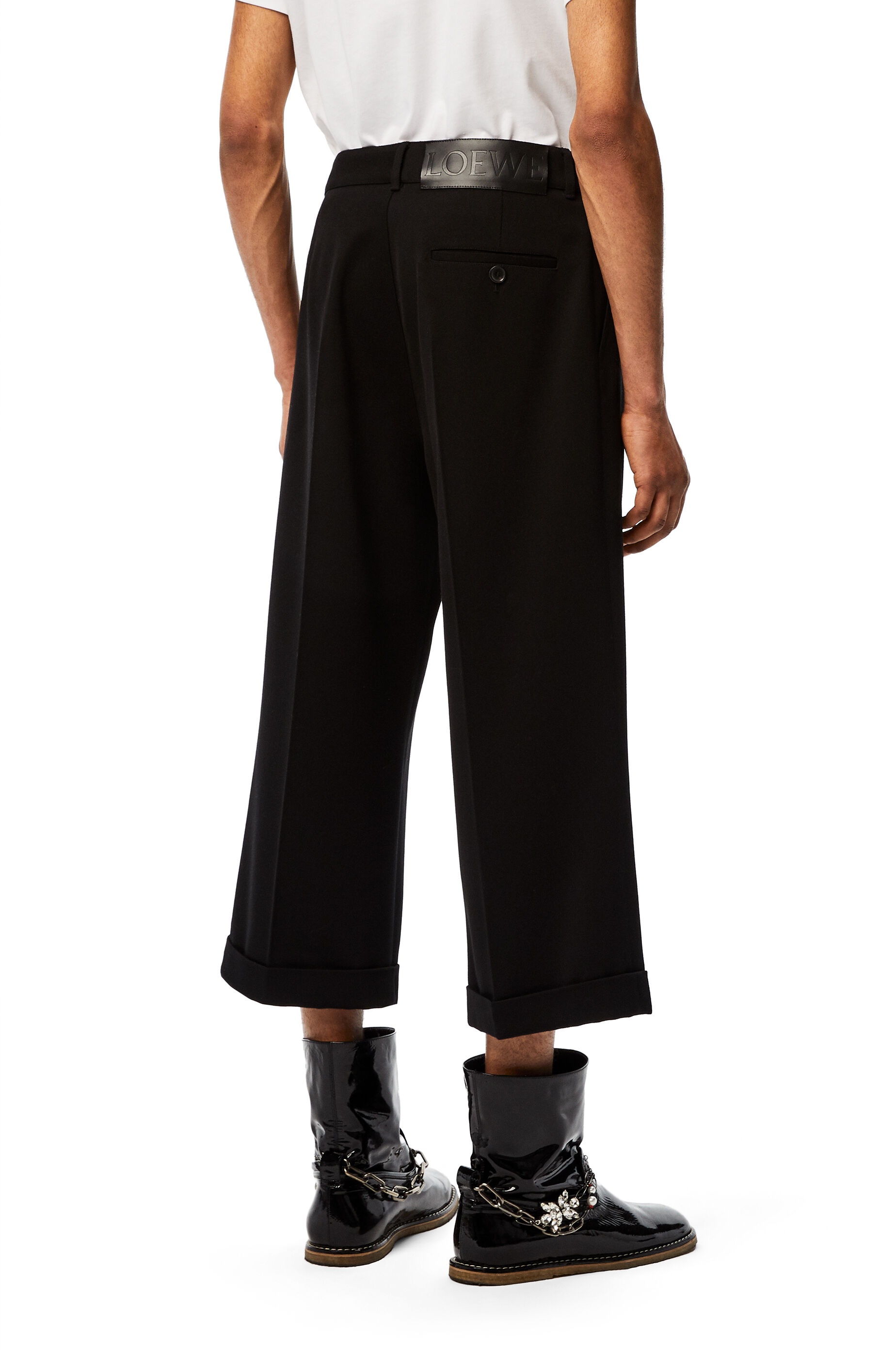 Cropped flare trousers in wool - 4