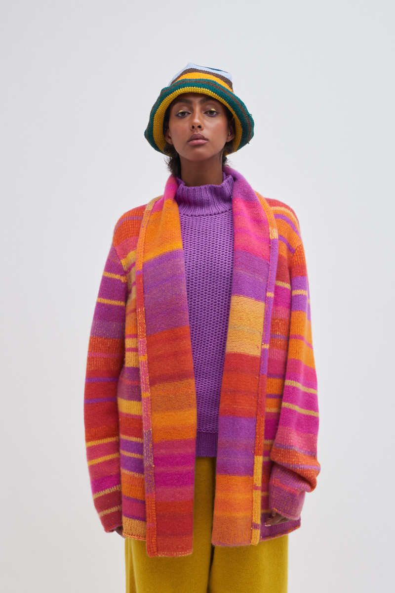 The Elder Statesman STRIPE ITALY SMOKING JACKET outlook