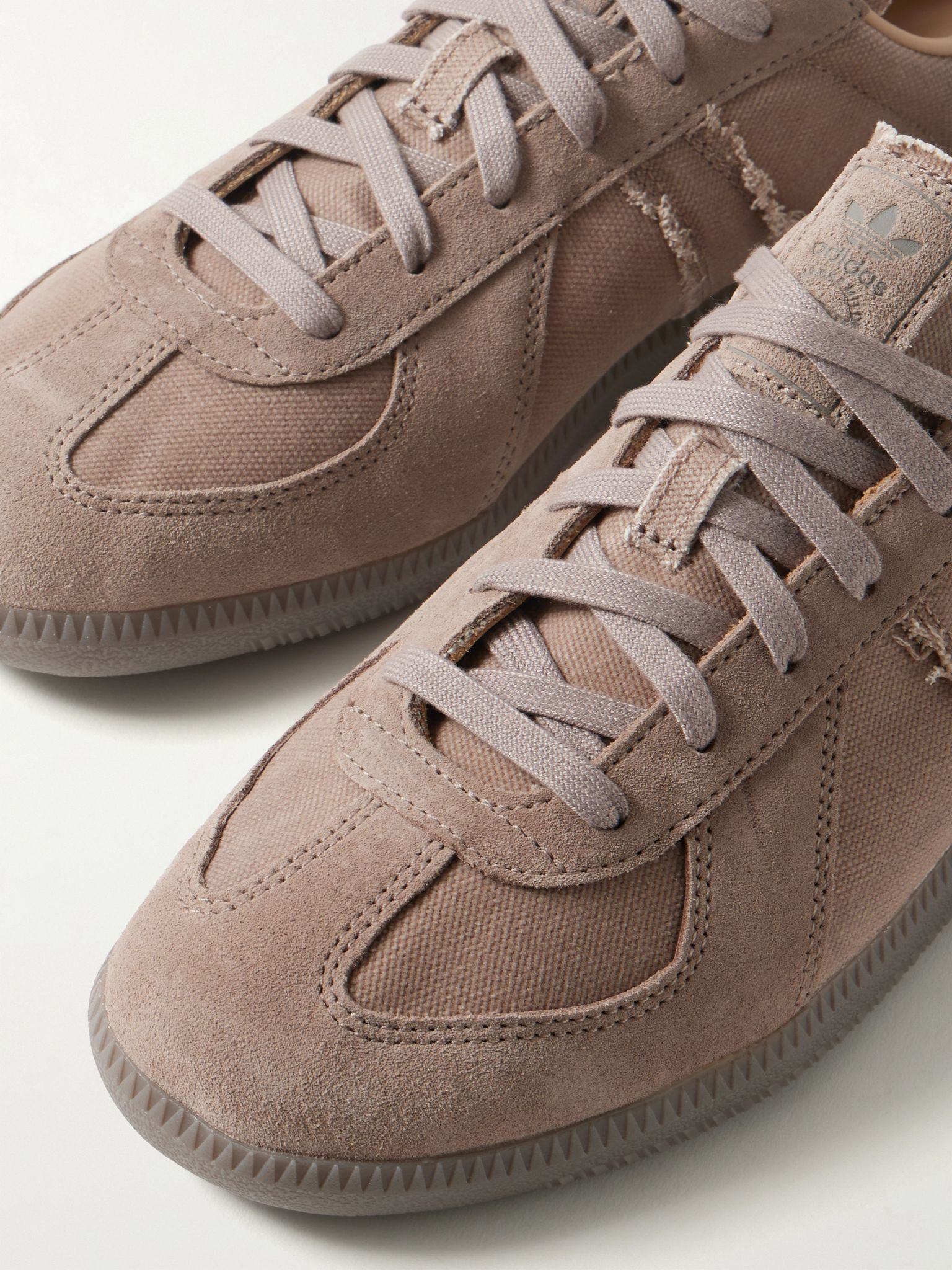 BW Army Suede-Trimmed Waxed-Canvas Sneakers Taupe - 5
